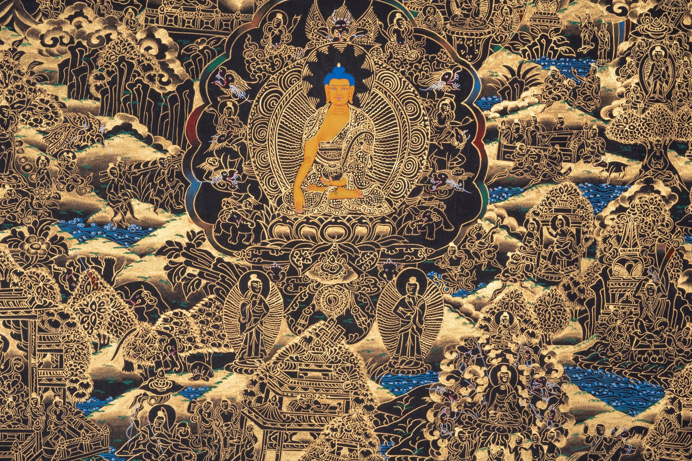 Thangka of Buddha Enlightenment - Himalayas Shop