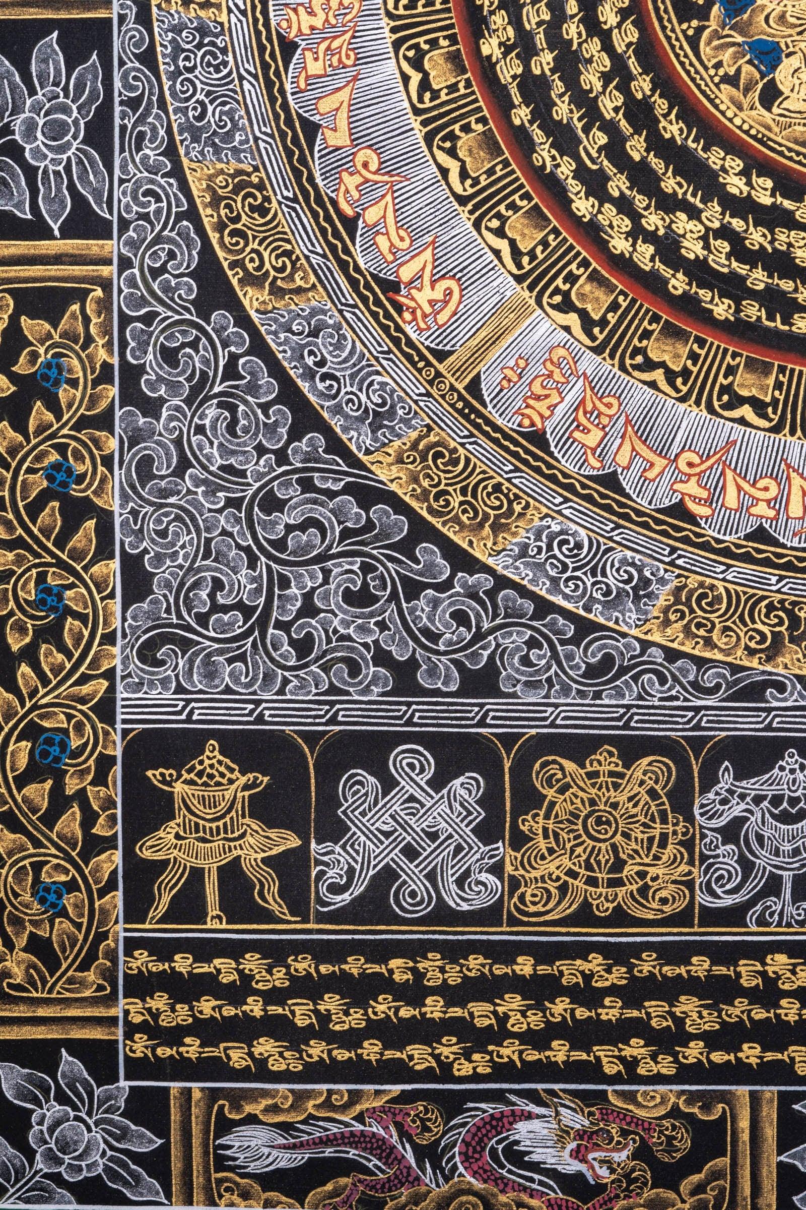 Chengresi Mantra Mandala Meditation Thangka - Himalayas Shop