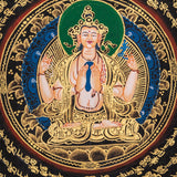 Chengresi Mantra Mandala Meditation Thangka - Himalayas Shop