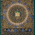 Om Mantra Mandala with Manjushri Thangka Painting - Himalayas Shop