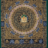 Om Mantra Mandala with Manjushri Thangka Painting - Himalayas Shop
