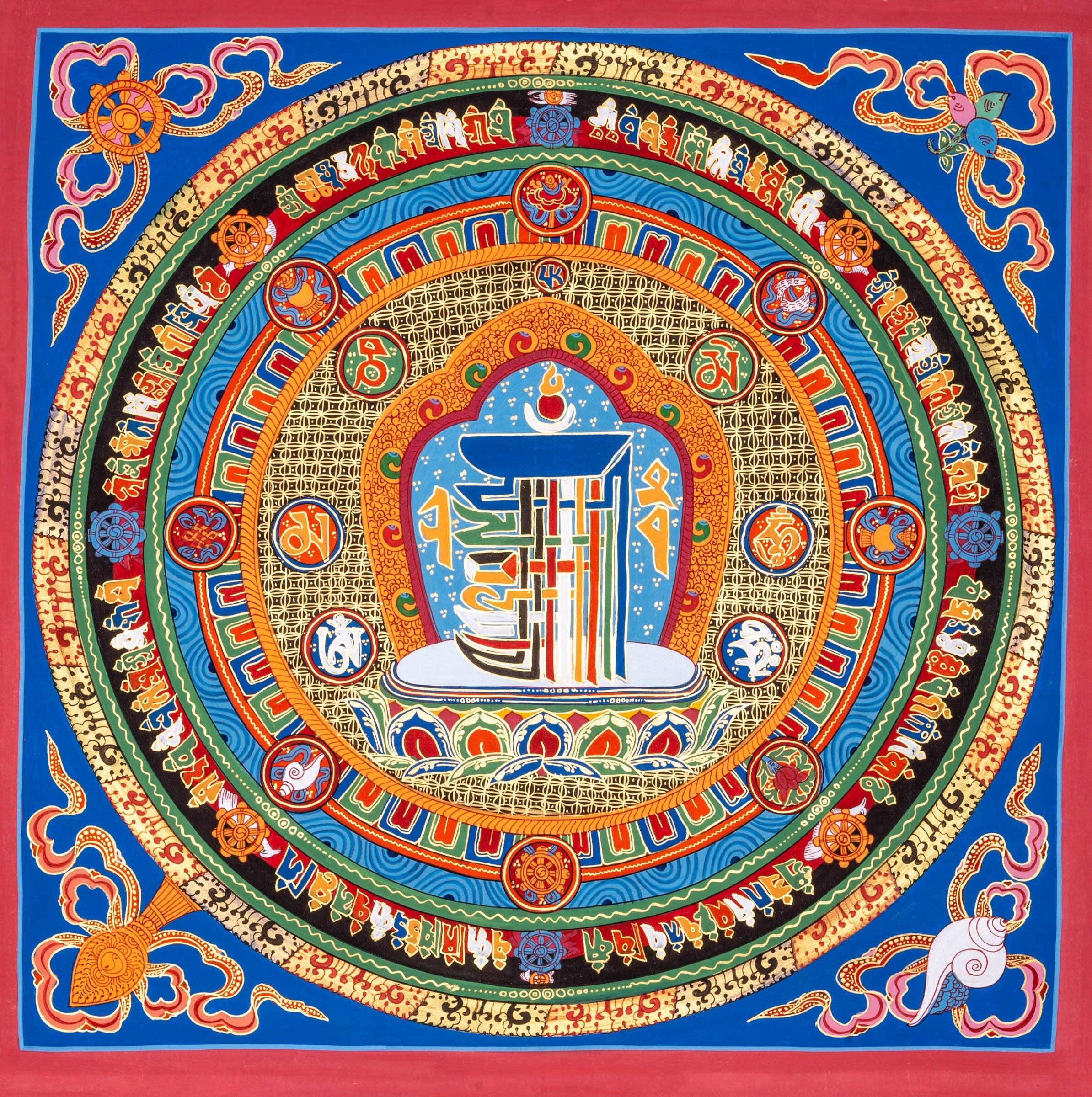 Thangka Painting of Kalachakra Mandala - Himalayas Shop