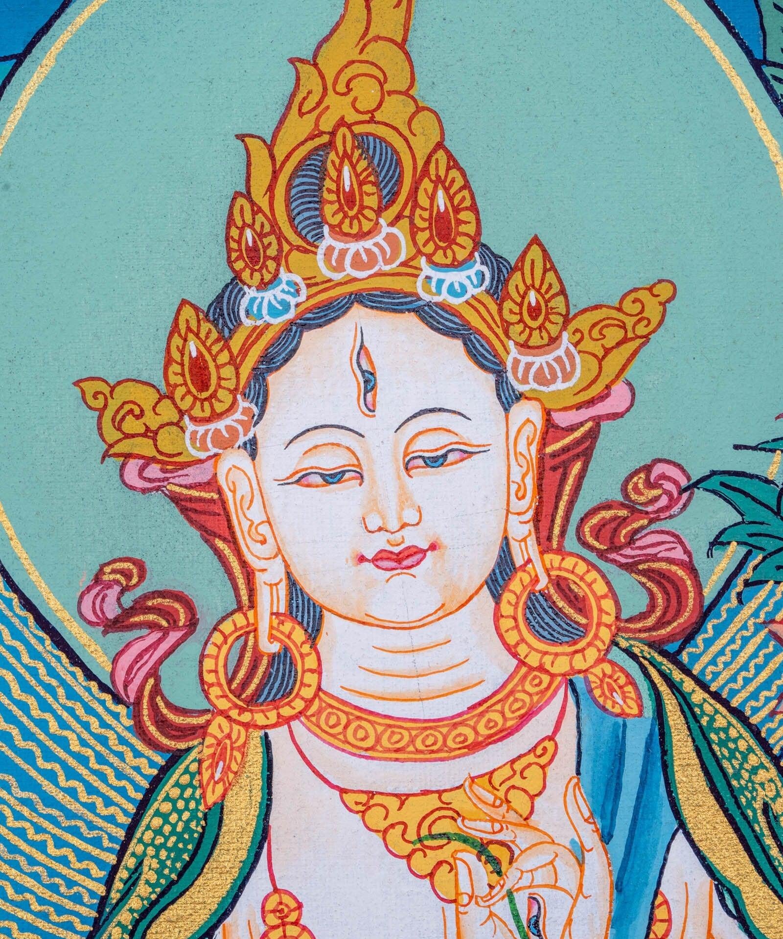 White Tara Thangka Painting - Himalayas Shop