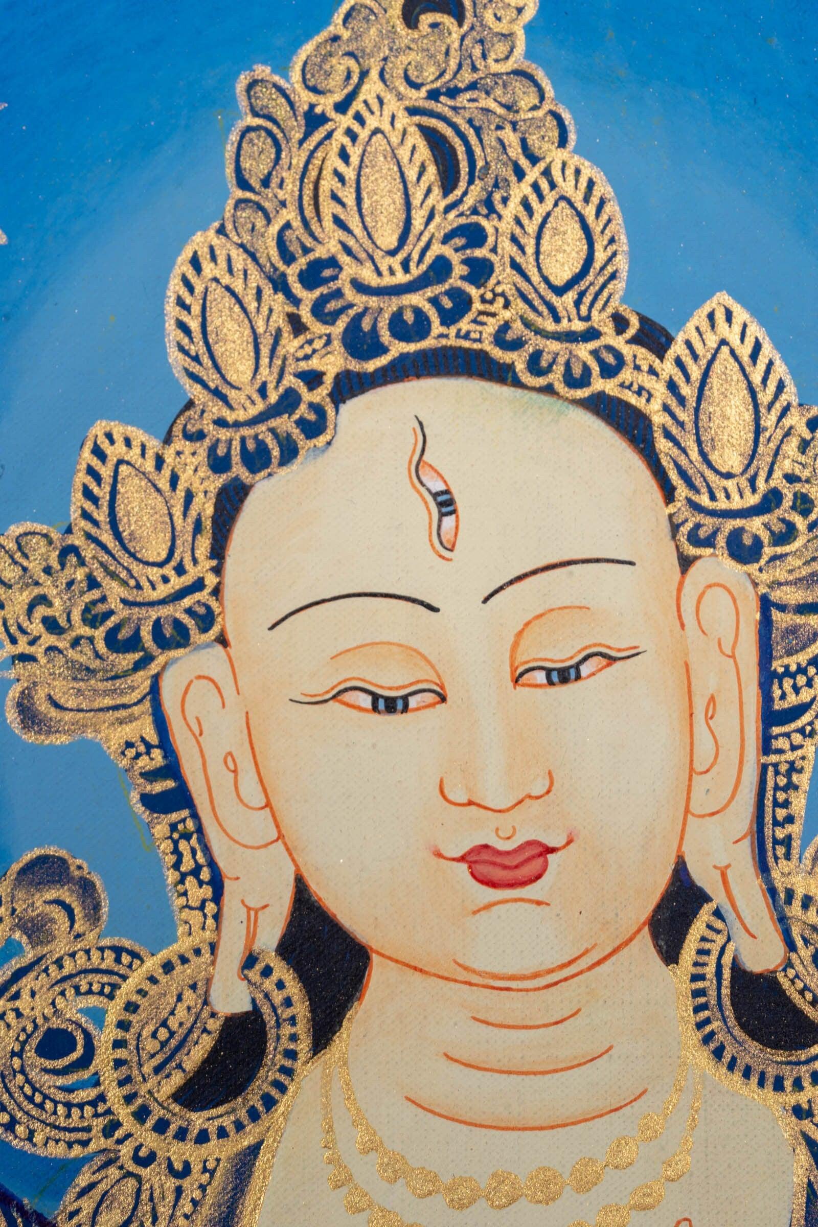 Thangka Painting of White Tara - Himalayas Shop