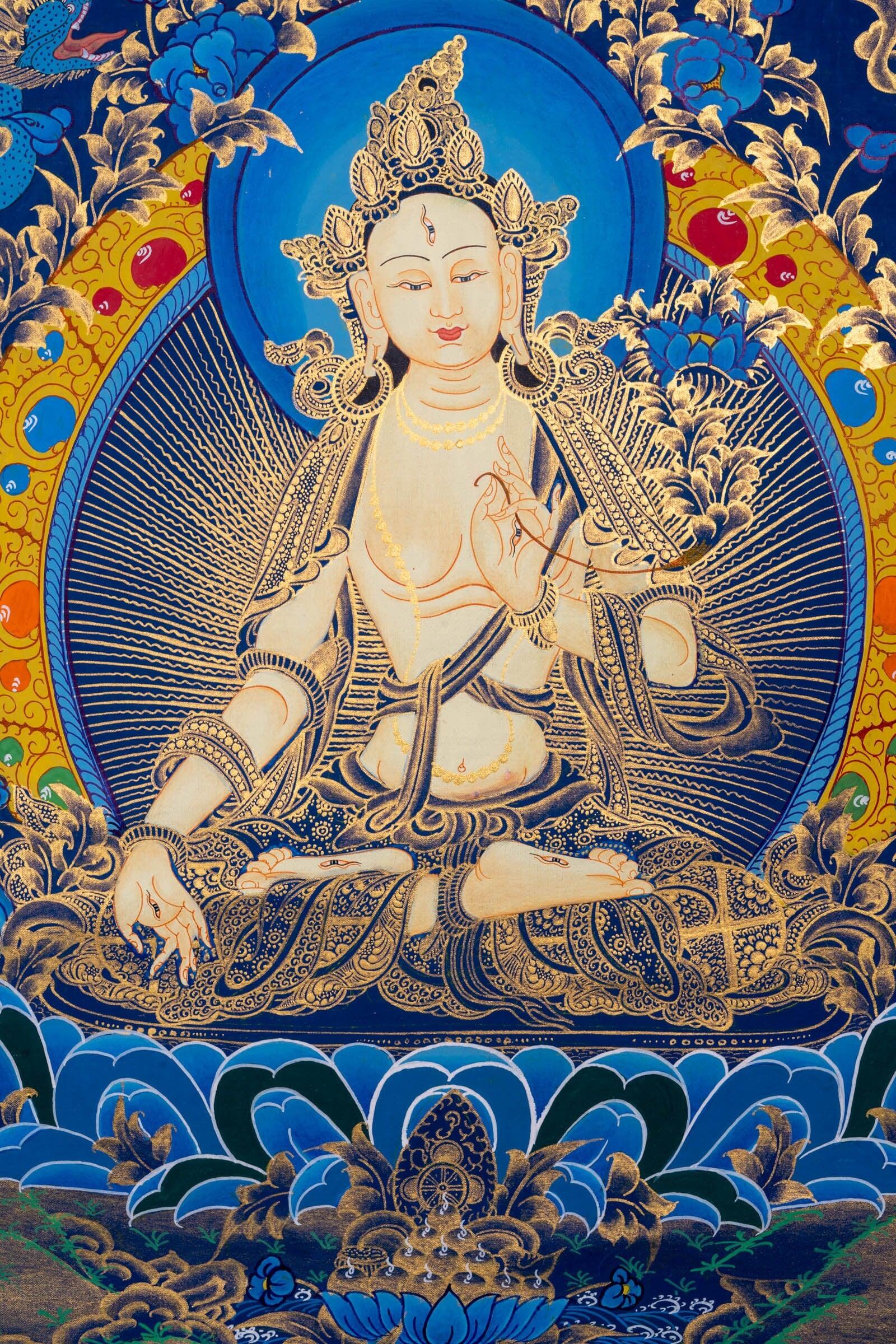 Thangka Painting of White Tara - Himalayas Shop