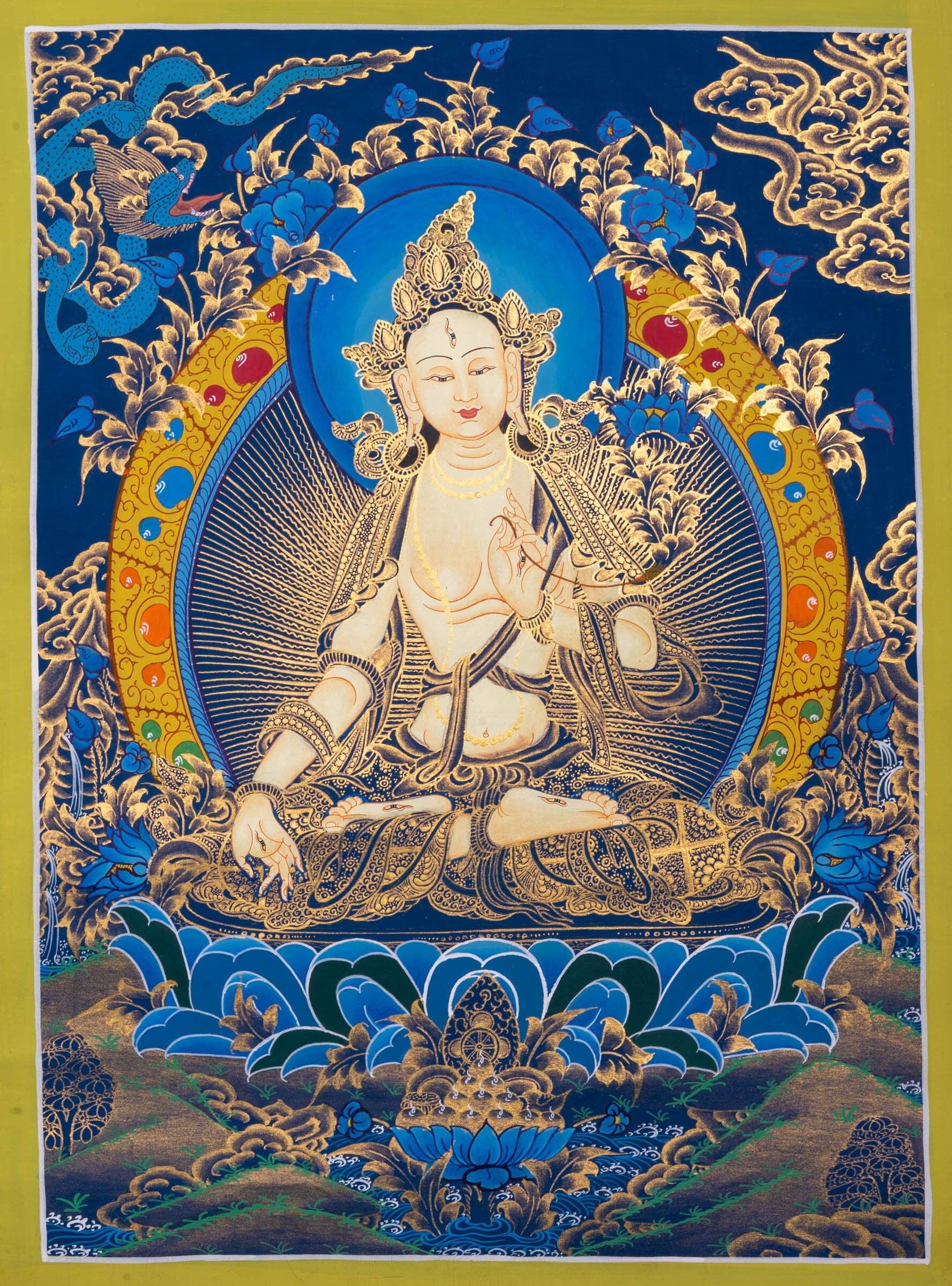 Thangka Painting of White Tara - Himalayas Shop