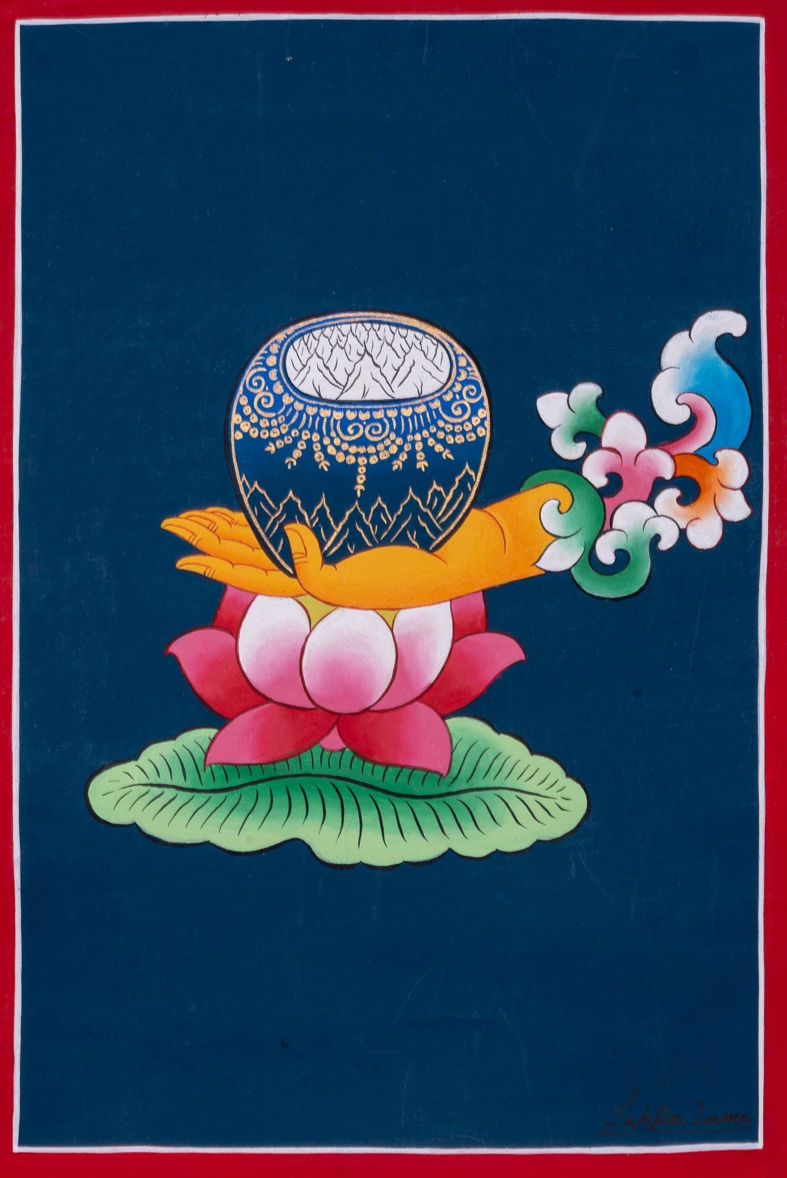 Thangka Painting of Shakyamuni Buddha Hand Sign - Himalayas Shop