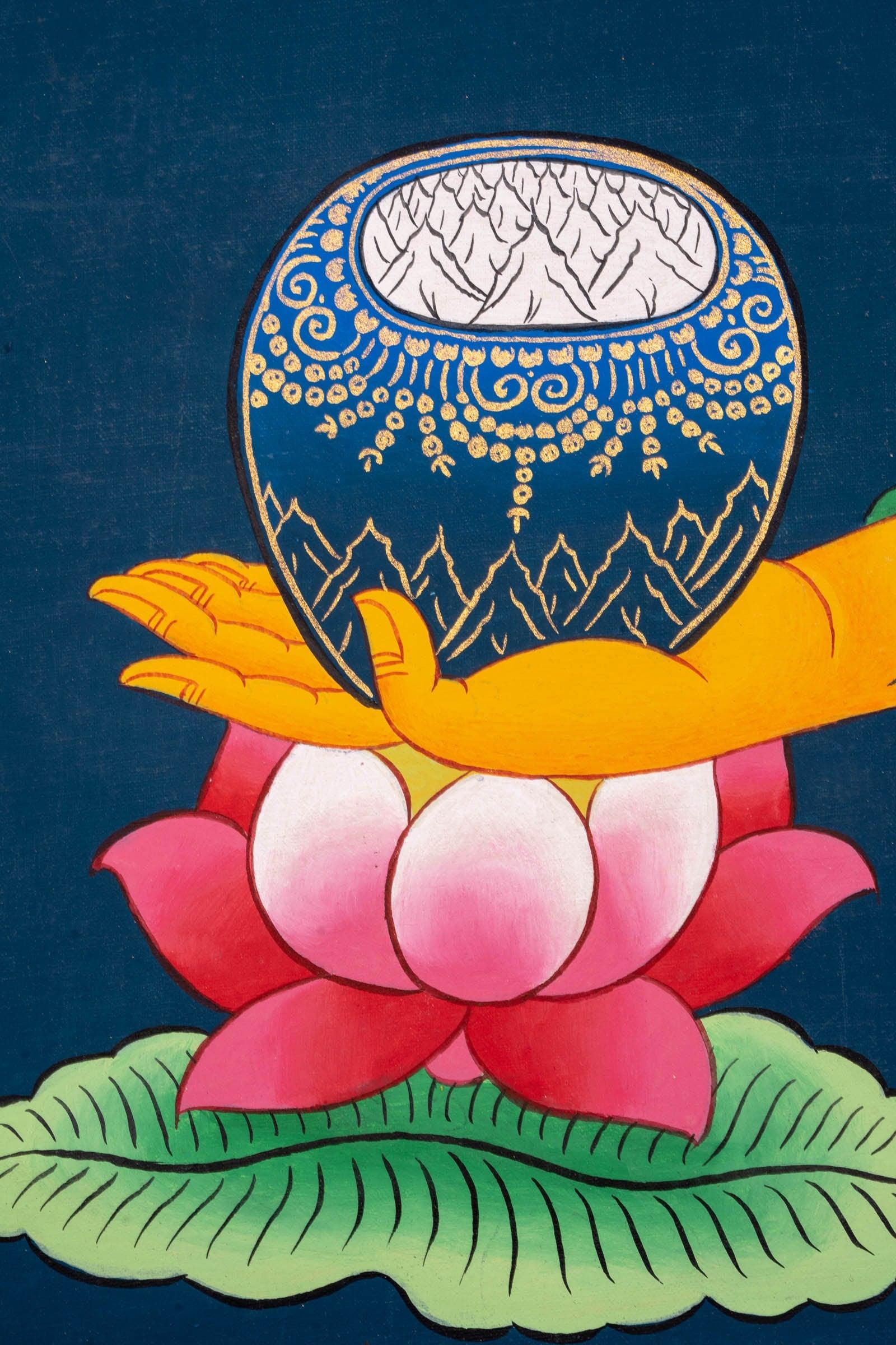 Thangka Painting of Shakyamuni Buddha Hand Sign - Himalayas Shop
