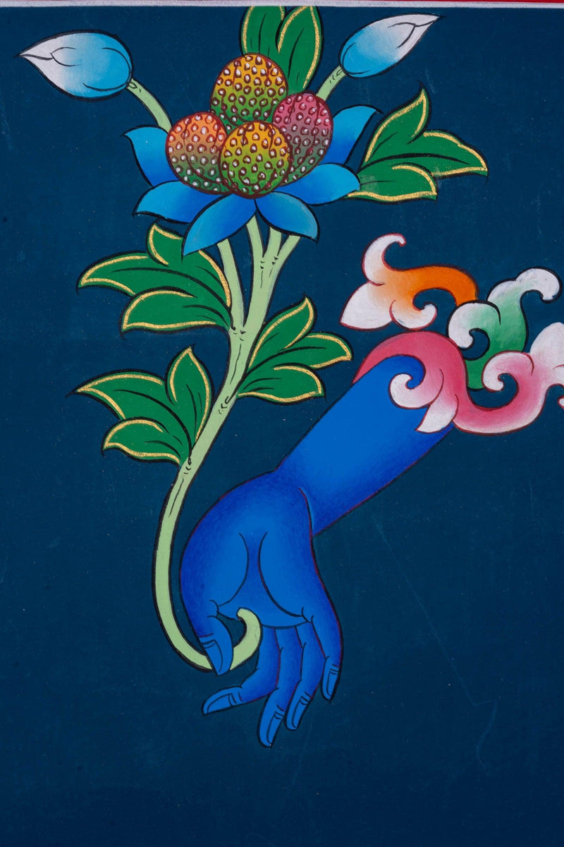 Vajrapani Hand Sign Thangka Painting - Himalayas Shop