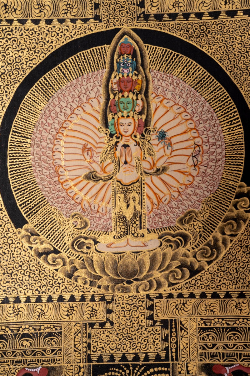 Fine Quality Avalokiteshvara Mandala Thangka painting - Himalayas Shop