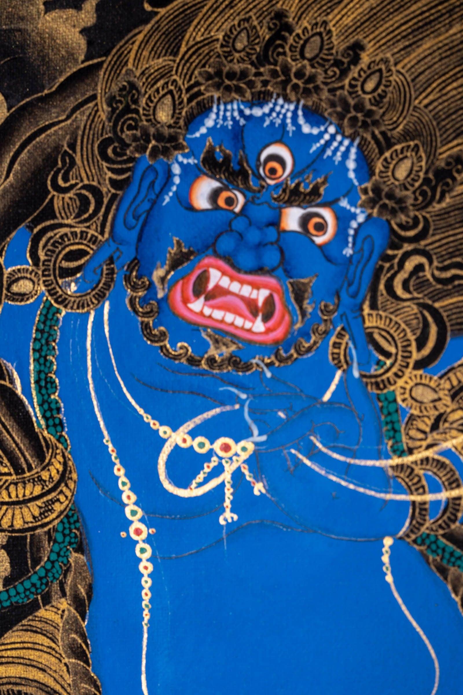 Vajrapani wrathful deity thangka painting