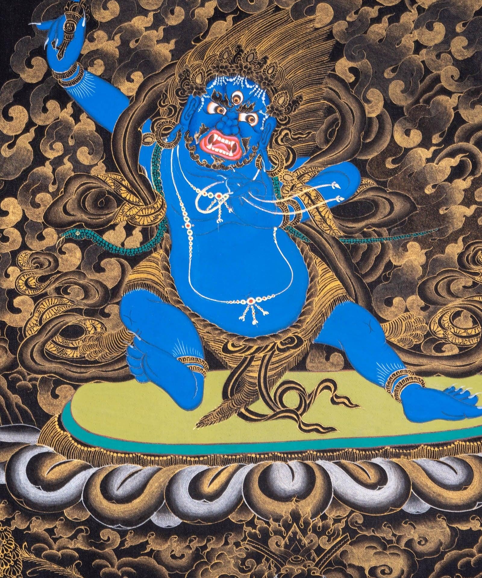 Vajrapani wrathful deity thangka painting
