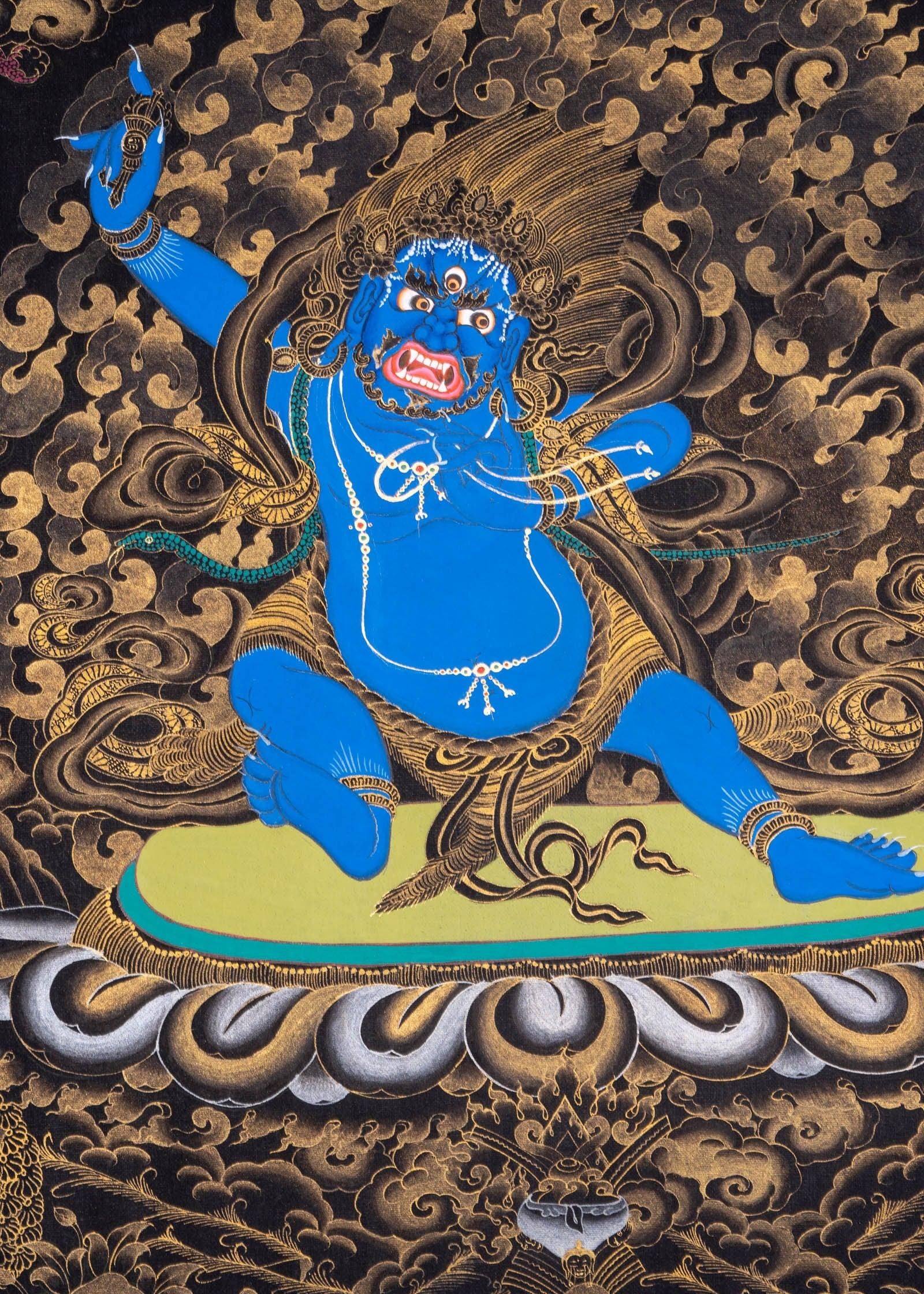 Vajrapani wrathful deity thangka painting