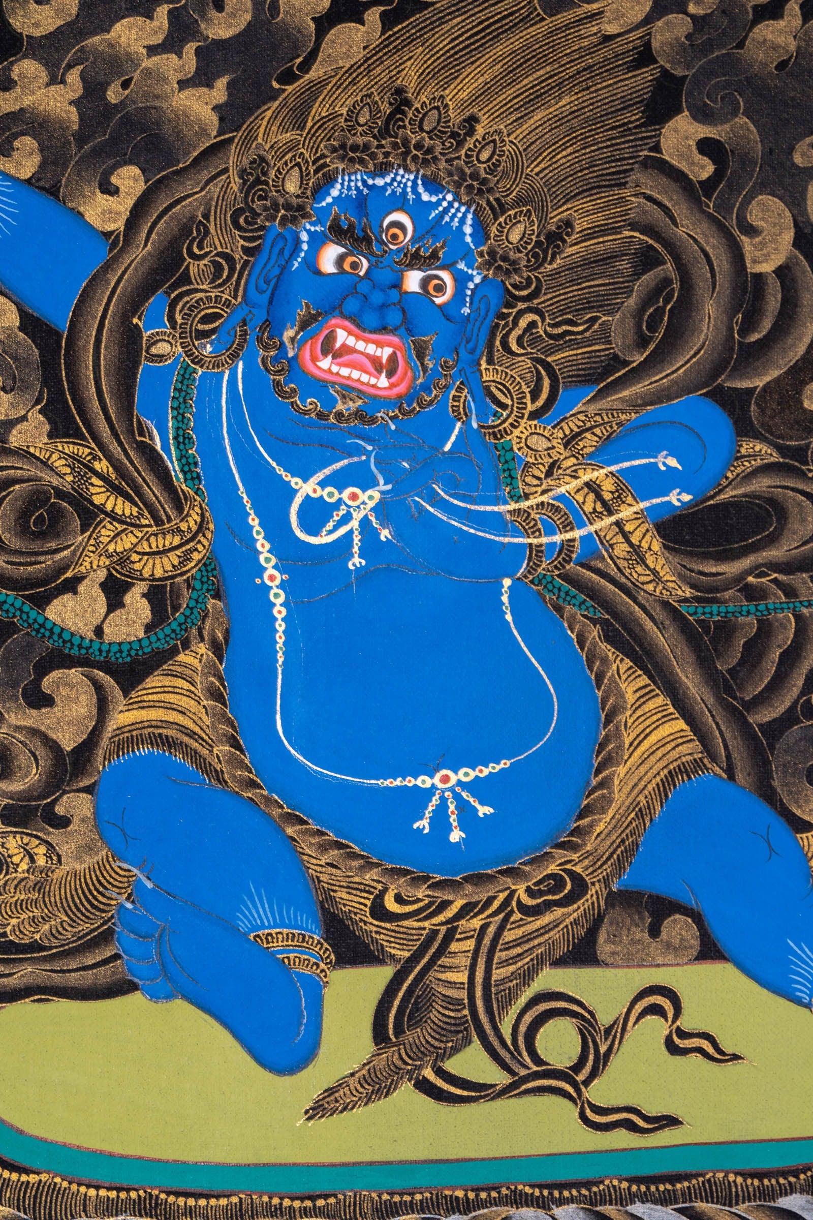 Vajrapani wrathful deity thangka painting