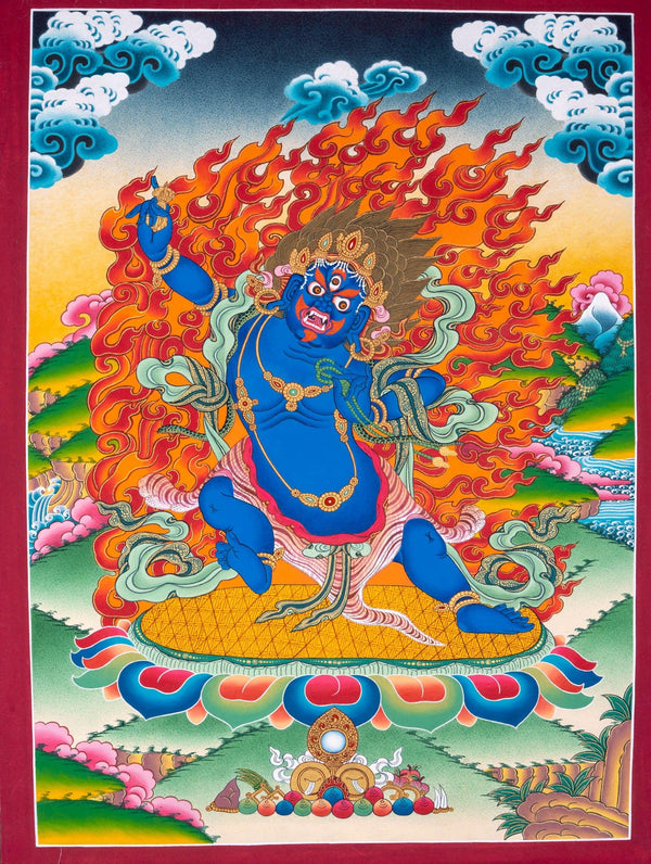 Vajrapani Buddhist Tibetan Thangka Painting - Himalayas Shop