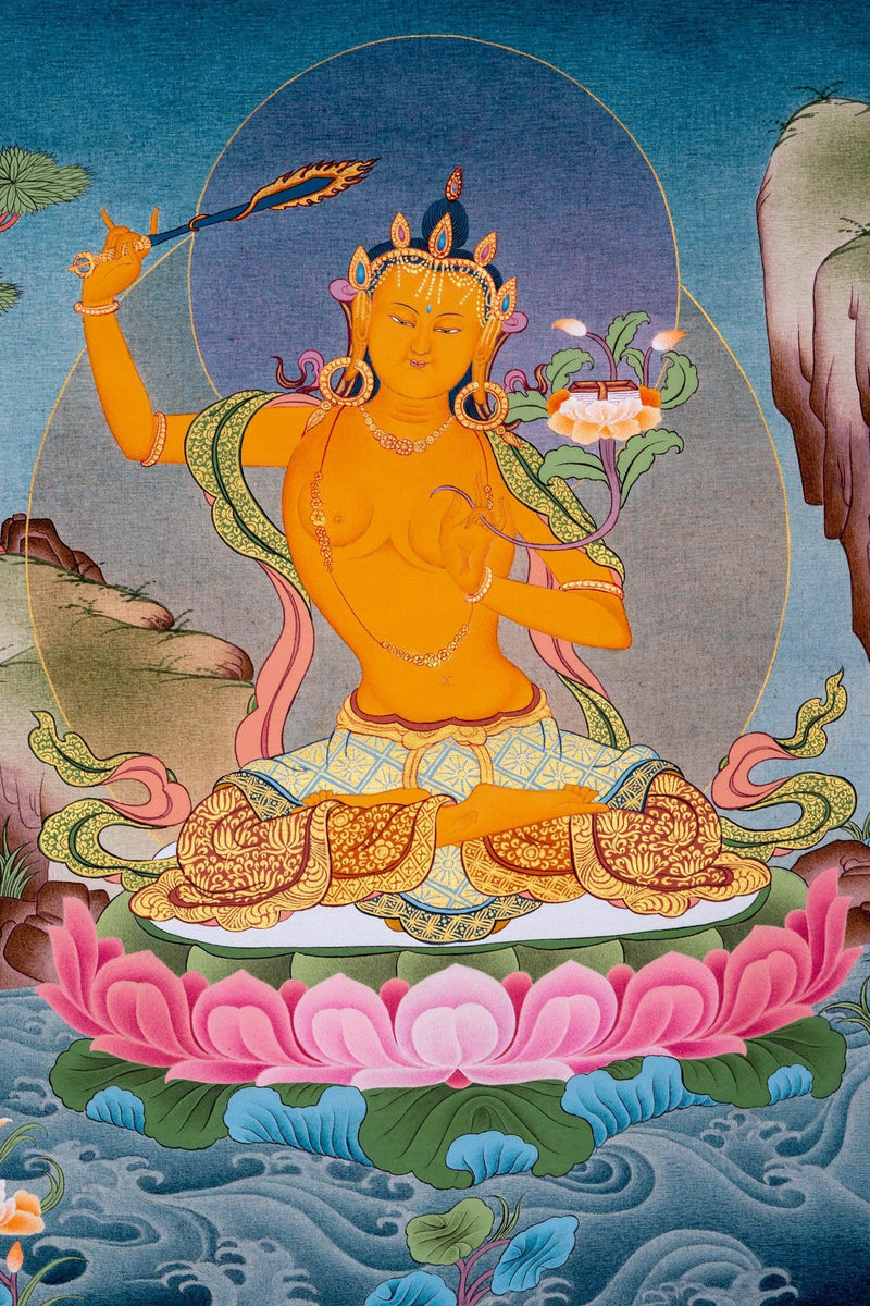 Manjushri Thangka Painting - Himalayas Shop