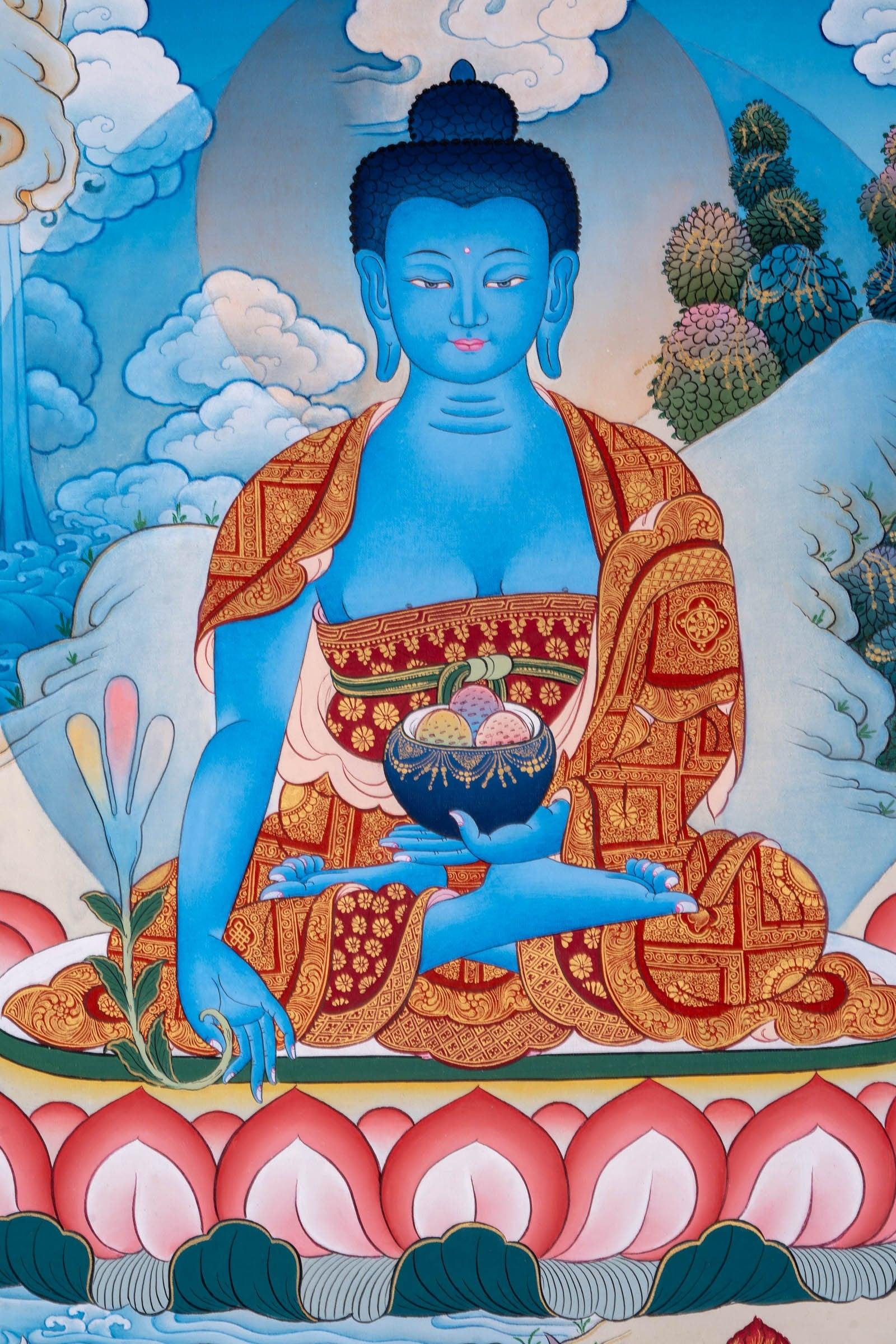 Medicine Buddha Healing Thangka painting