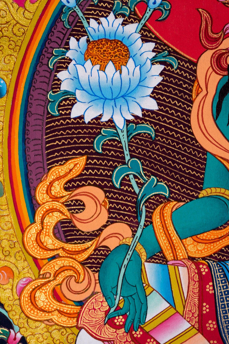 Green Tara Thangka Painting - Himalayas Shop