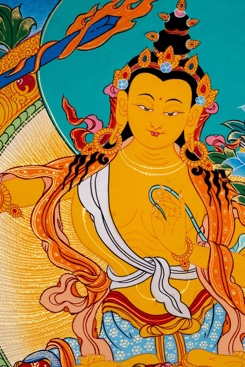 Genuine Art Manjushri Thangka - Himalayas Shop