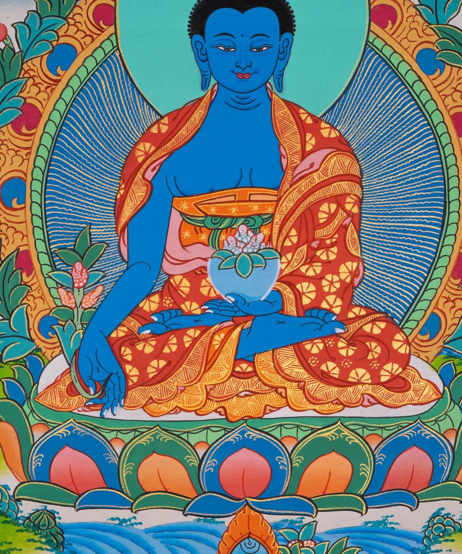 Medicine Buddha Thangka Painting - Himalayas Shop