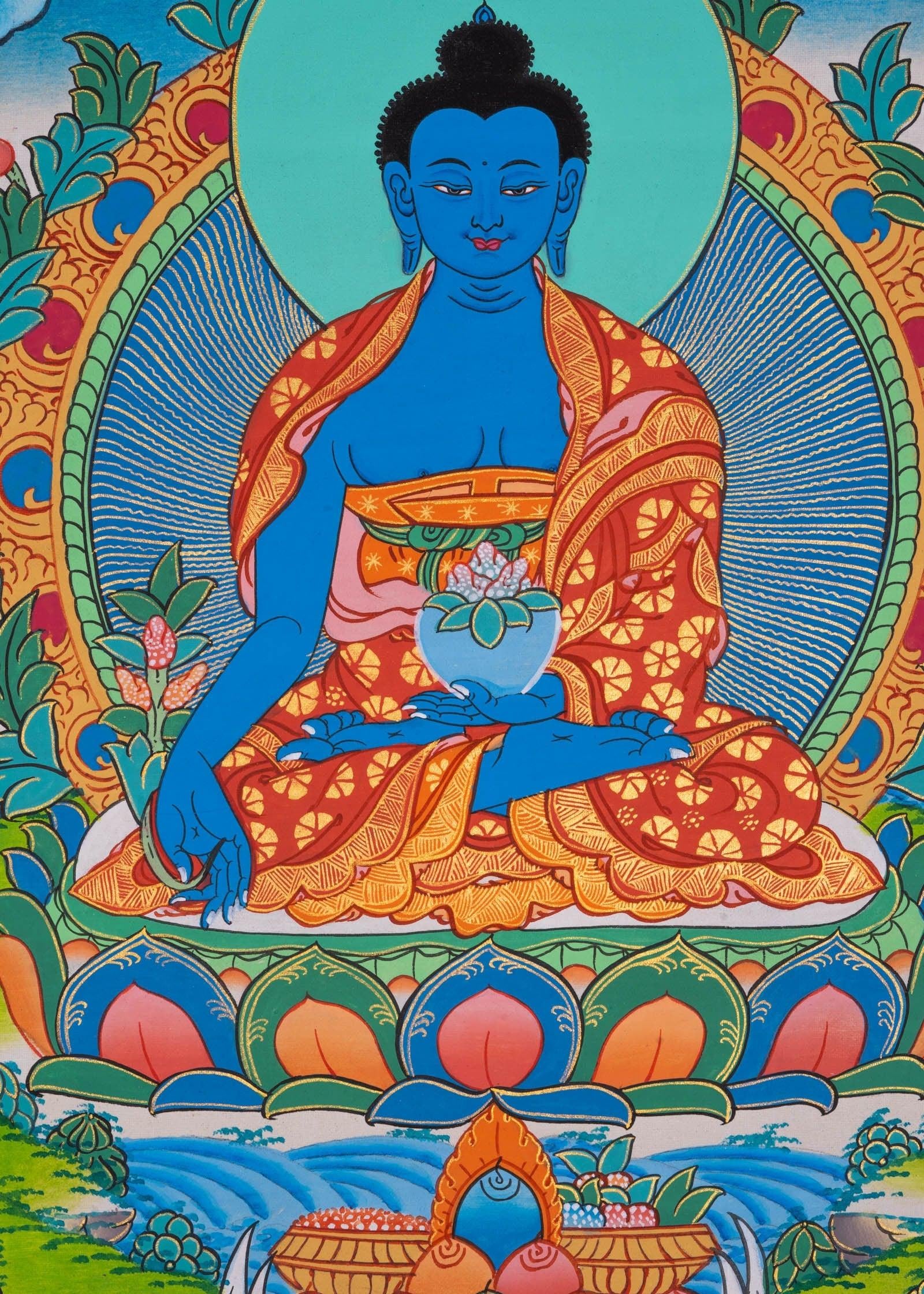 Medicine Buddha Thangka Painting - Himalayas Shop