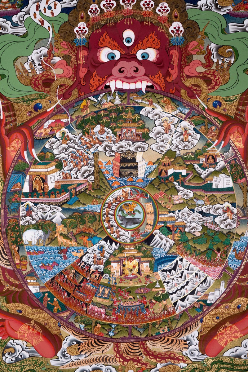 Riduk Wheel of Life Thangka Painting - Himalayas Shop