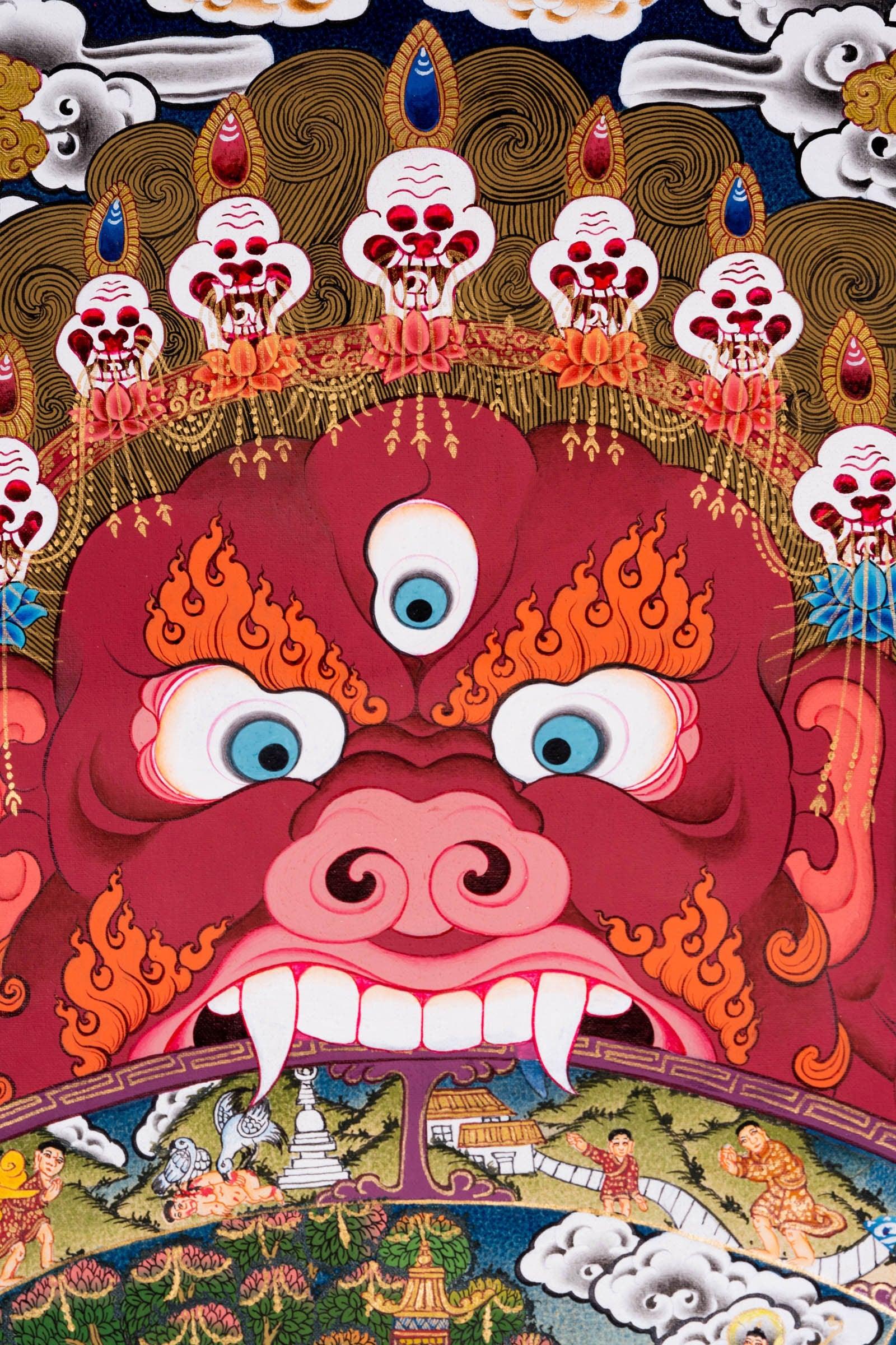 Riduk Wheel of Life Thangka Painting - Himalayas Shop