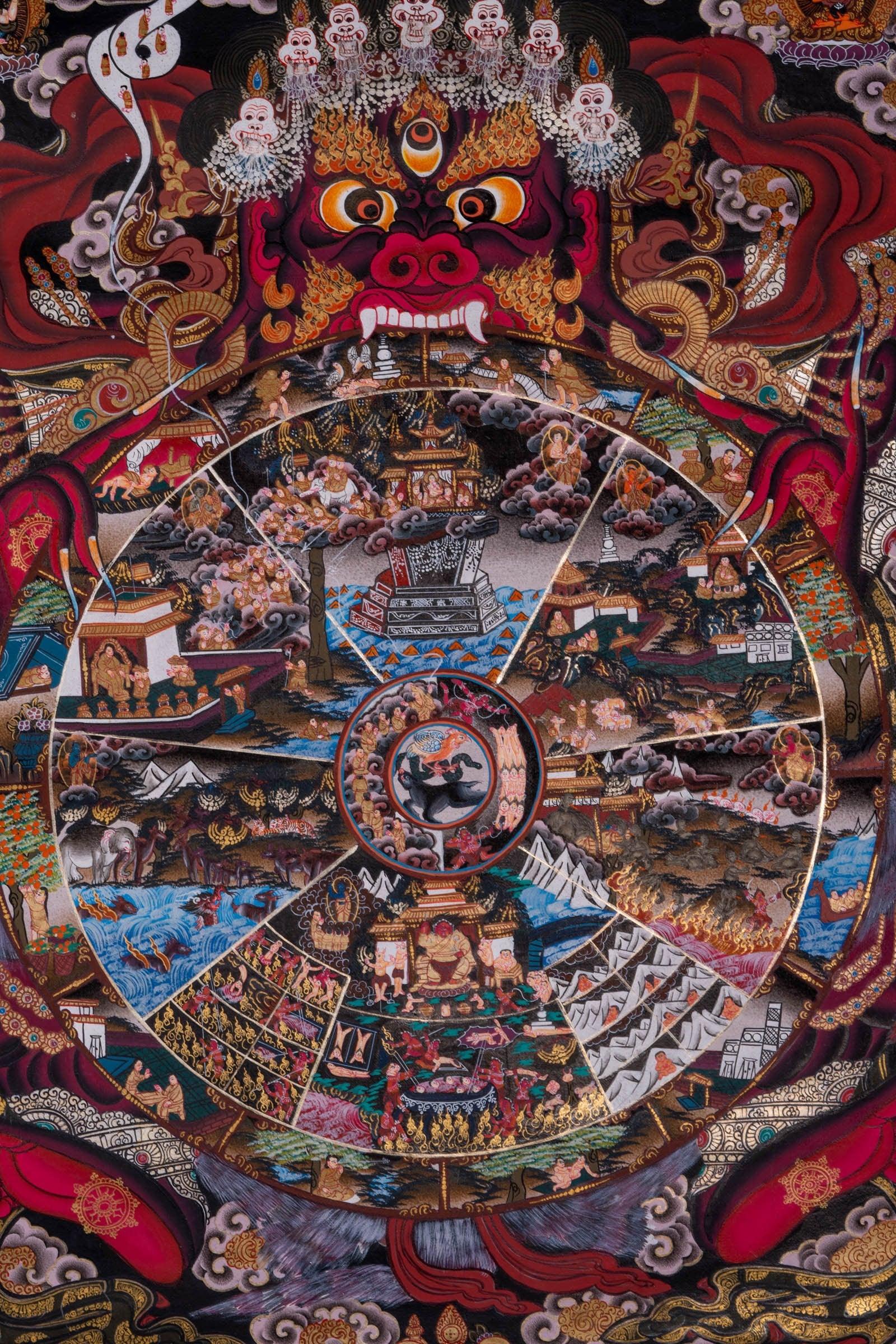 Riduk Wheel of Life  Thangka Painting - Himalayas Shop