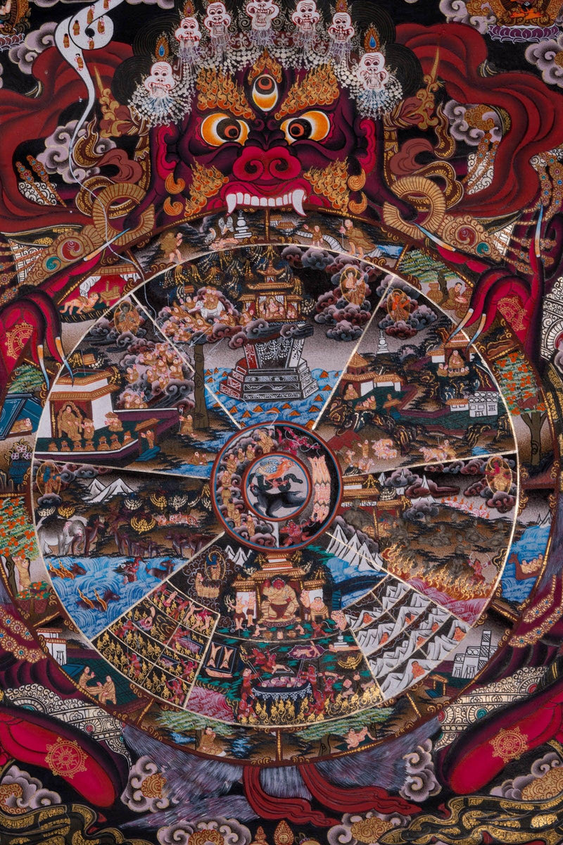 Riduk Wheel of Life  Thangka Painting - Himalayas Shop