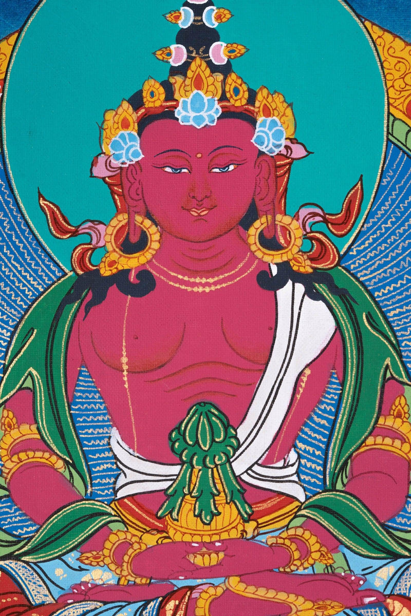 Amitayus Buddha Thangka Painting - Himalayas Shop