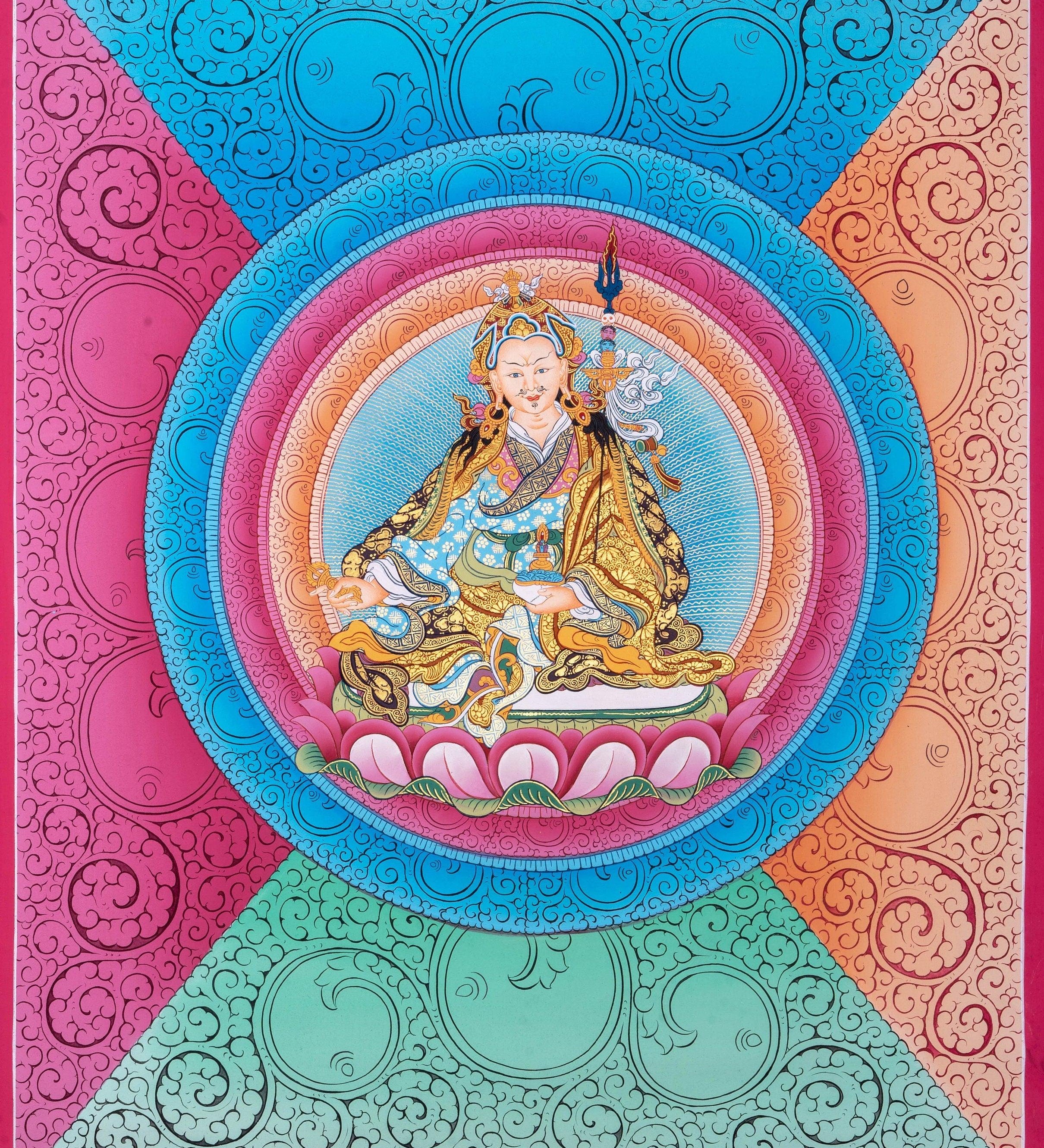 Guru Rinpoche  Buddhism Thangka Art - Himalayas Shop