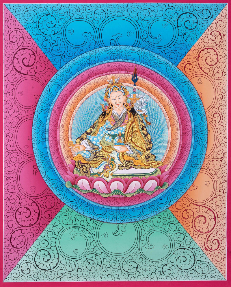 Guru Rinpoche  Buddhism Thangka Art - Himalayas Shop