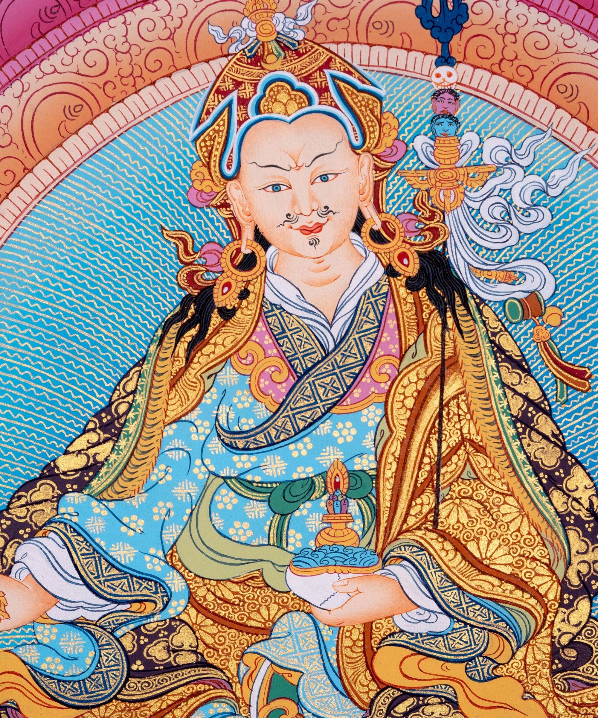 Guru Rinpoche  Buddhism Thangka Art - Himalayas Shop