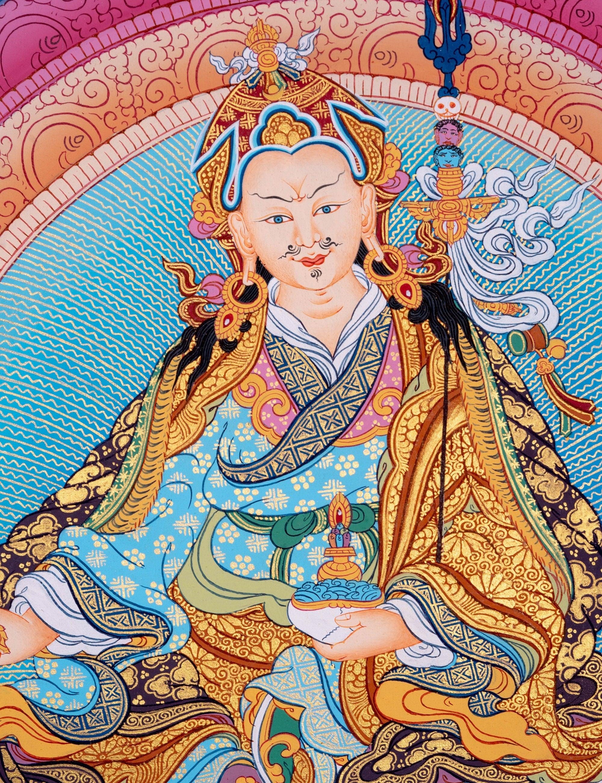 Guru Rinpoche  Buddhism Thangka Art - Himalayas Shop
