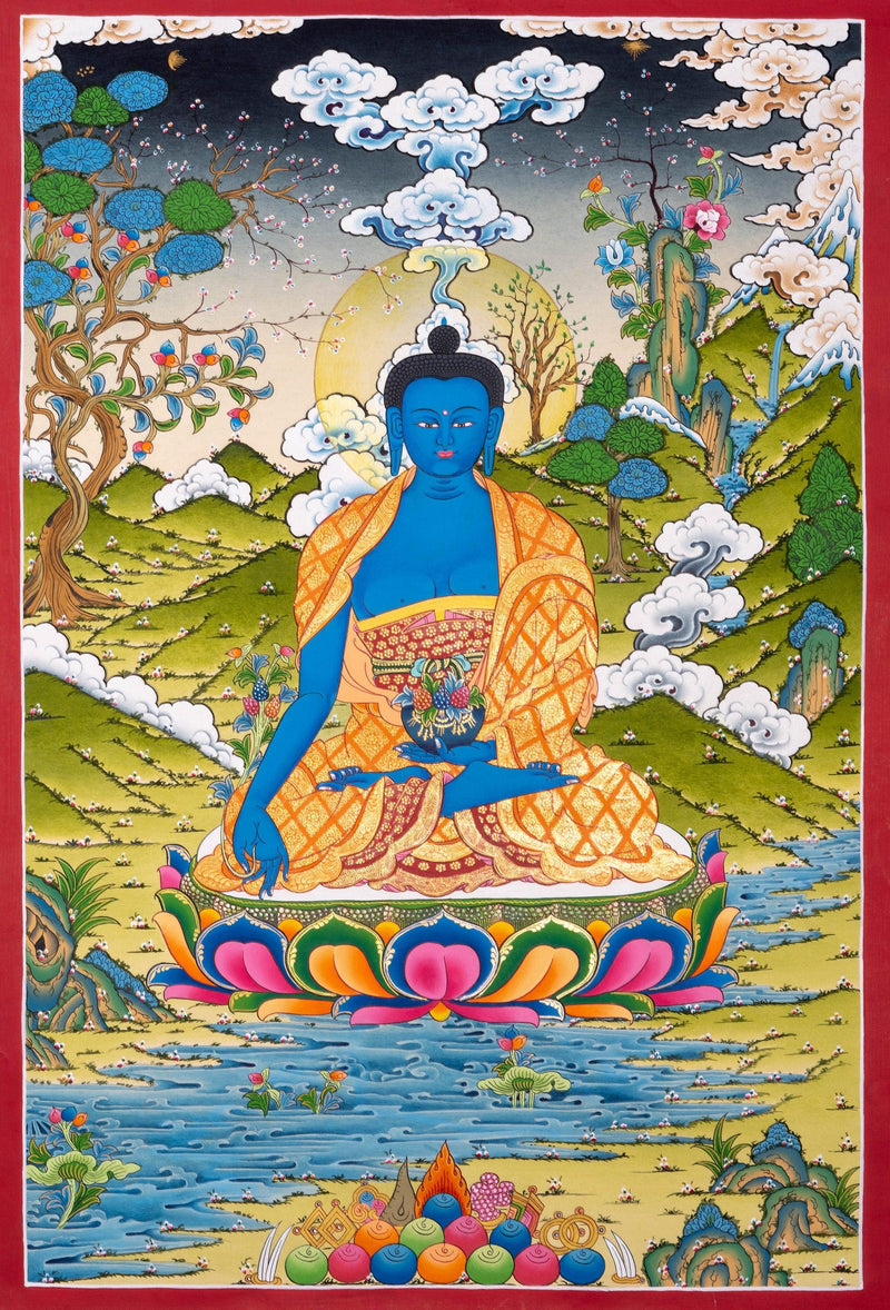 Medicine Buddha Thangka Painting - Himalayas Shop