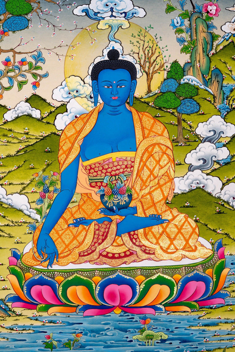 Medicine Buddha Thangka Painting - Himalayas Shop