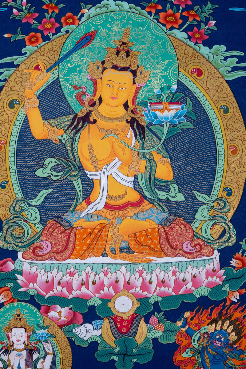 Manjushri Thangka Painting - Himalayas Shop