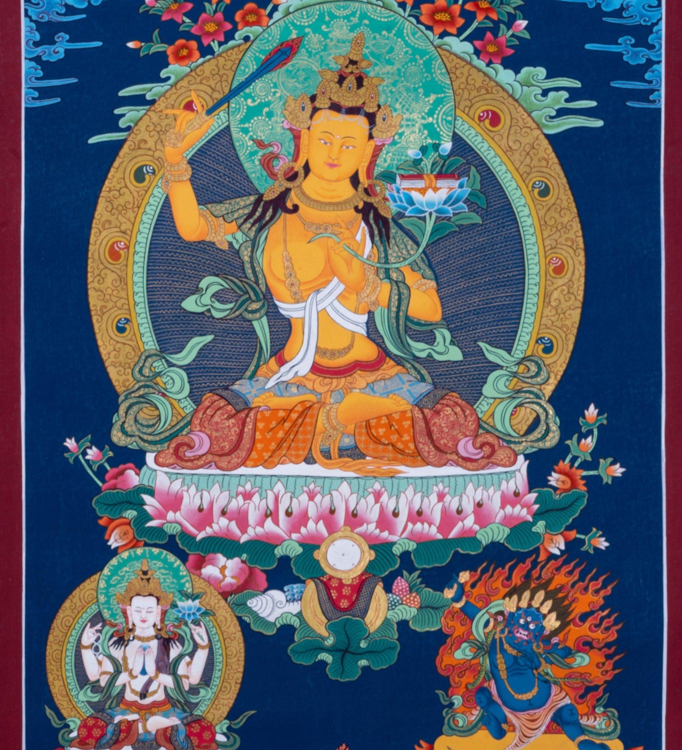 Manjushri Thangka Painting - Himalayas Shop