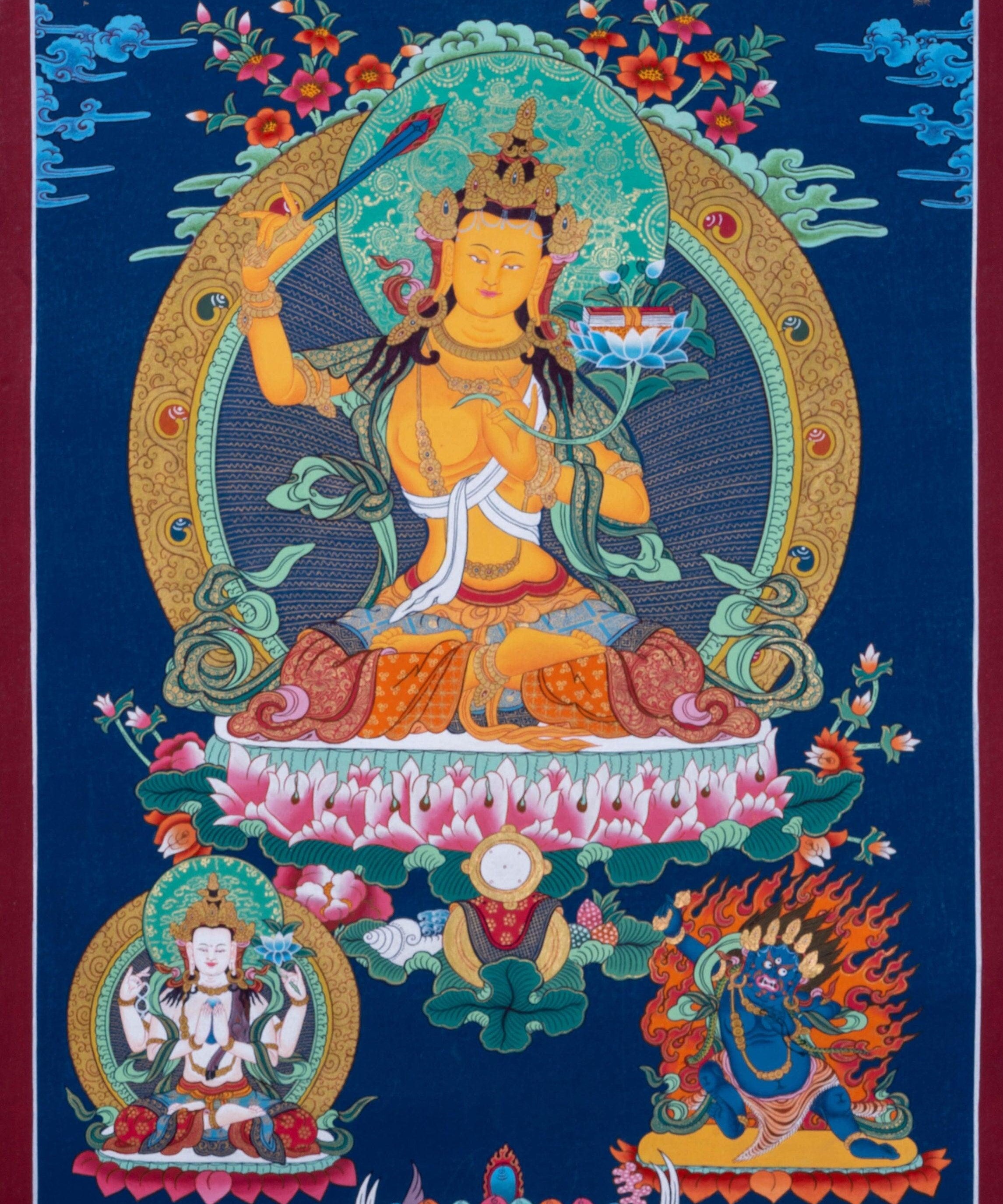 Manjushri Thangka Painting - Himalayas Shop