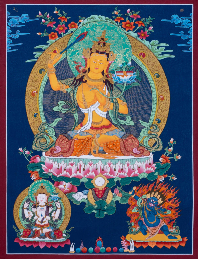 Manjushri Thangka Painting - Himalayas Shop