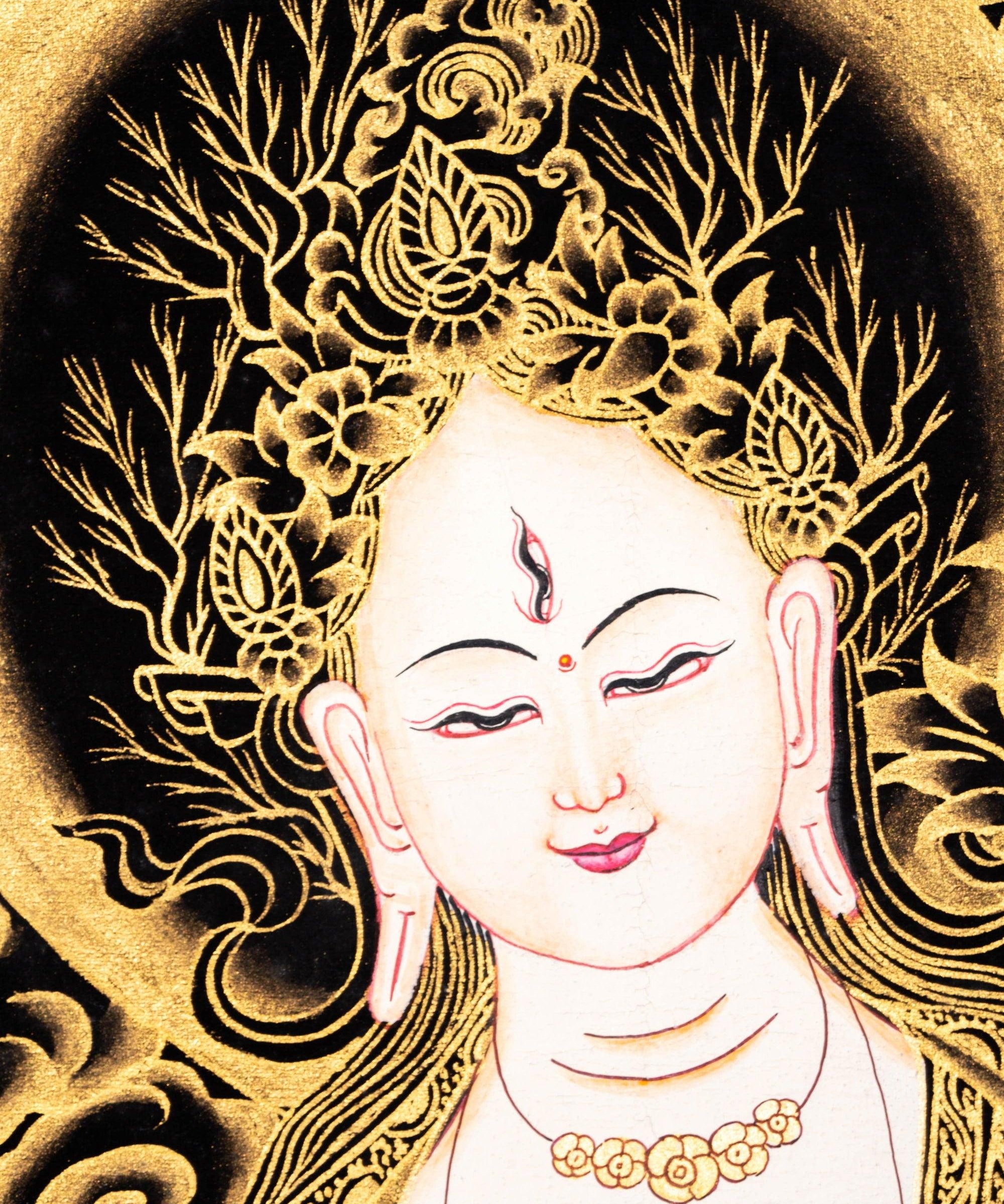 White Tara Thangka Painting - Himalayas Shop