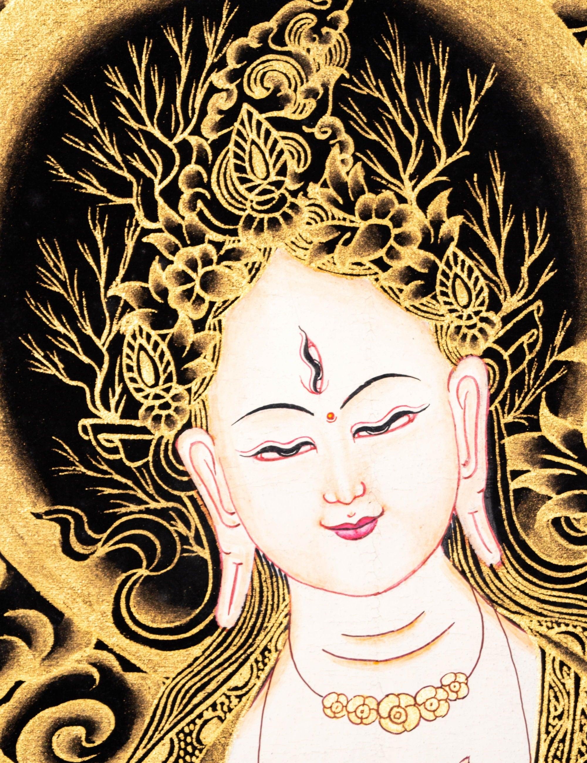 White Tara Thangka Painting - Himalayas Shop