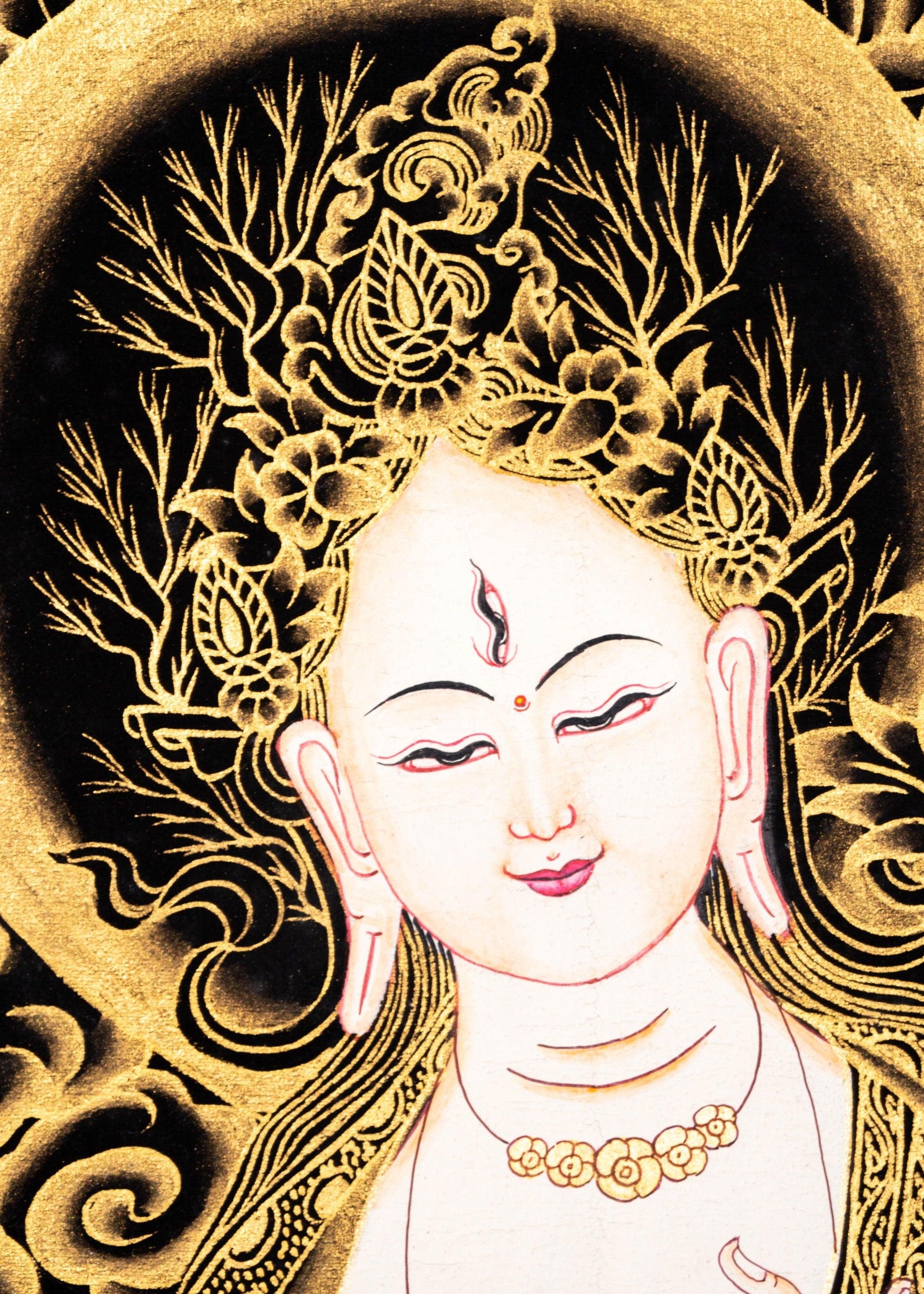 White Tara Thangka Painting - Himalayas Shop