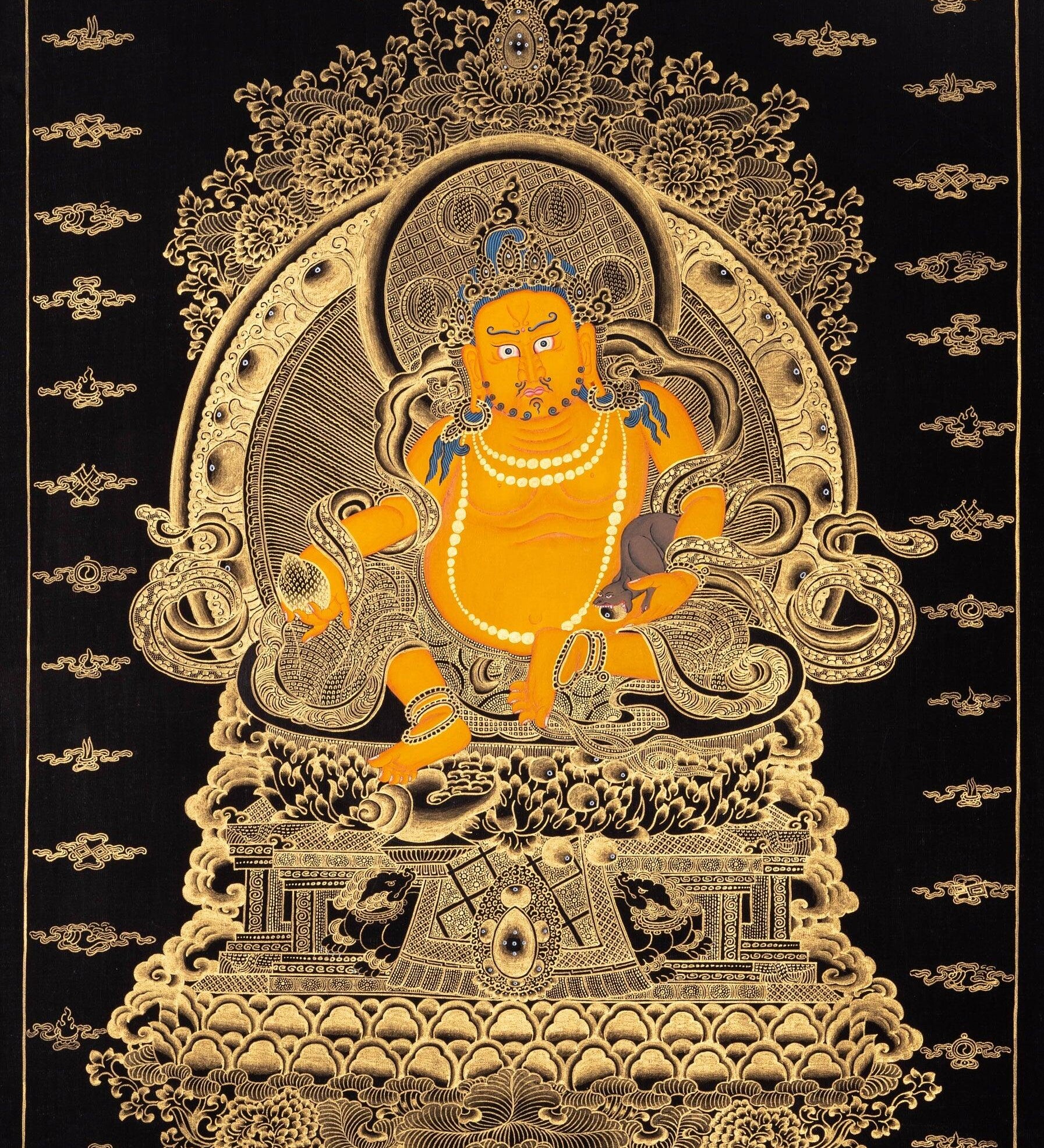 Finest Thangka Art of Kubera - Himalayas Shop
