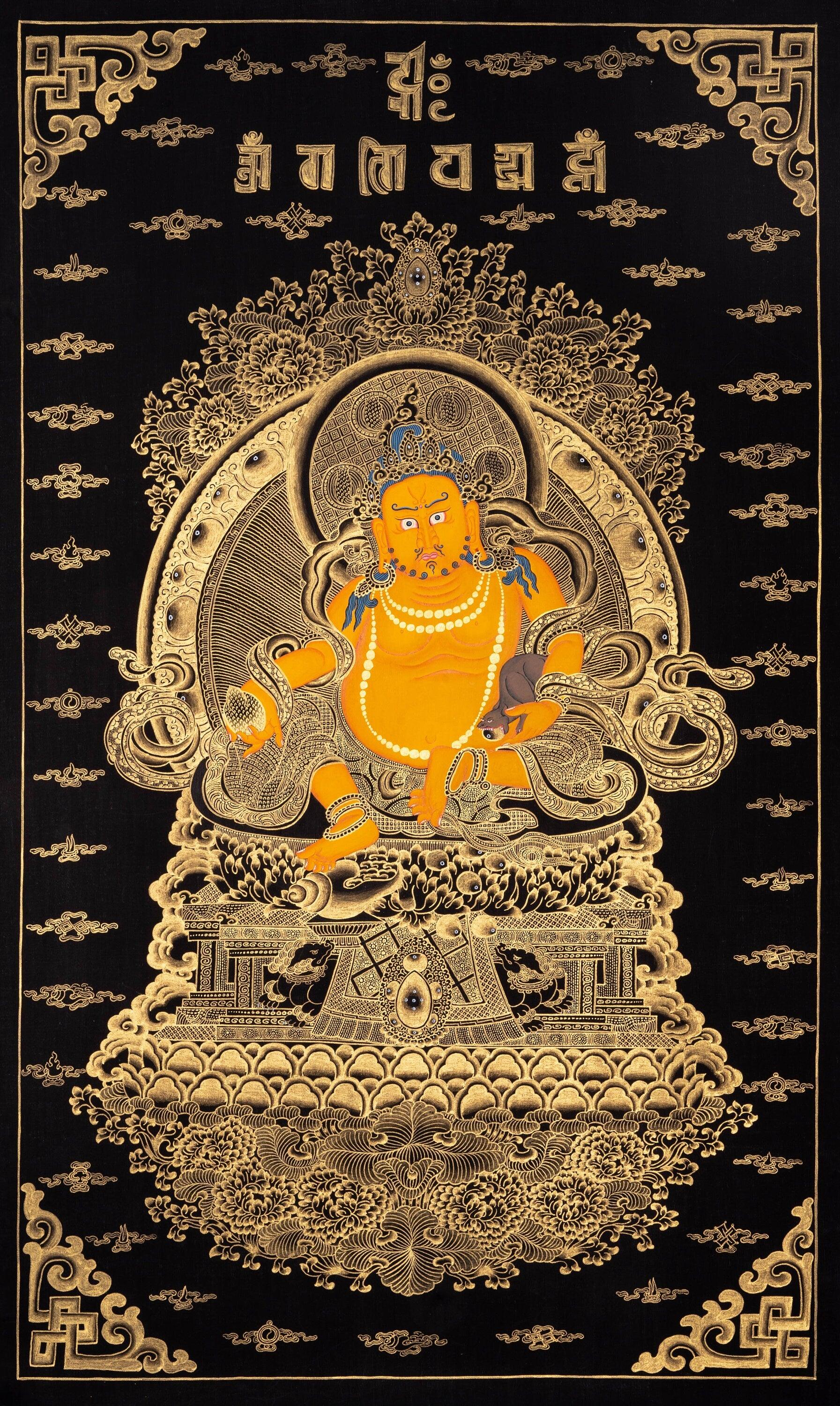 Finest Thangka Art of Kubera - Himalayas Shop