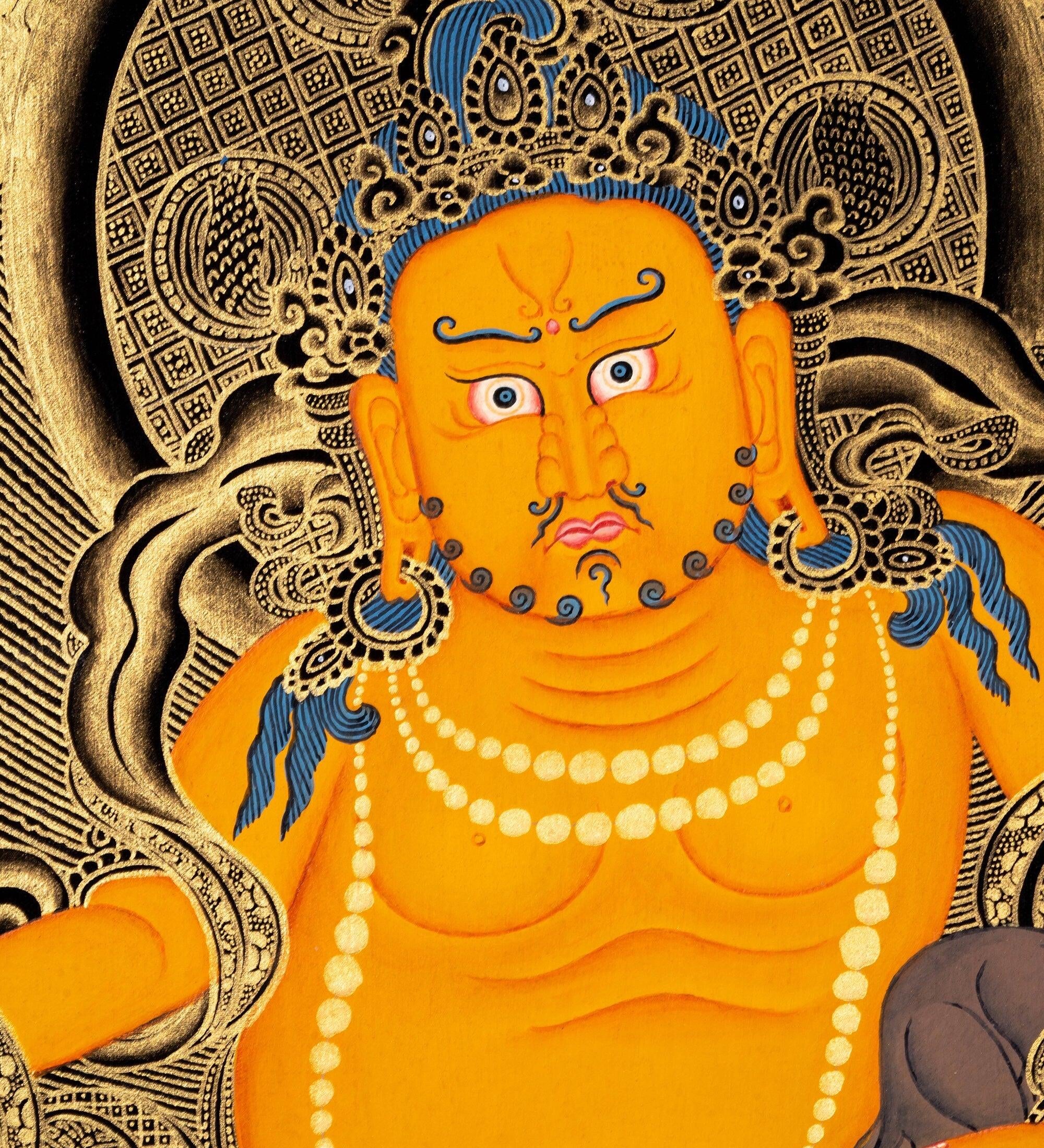 Finest Thangka Art of Kubera - Himalayas Shop