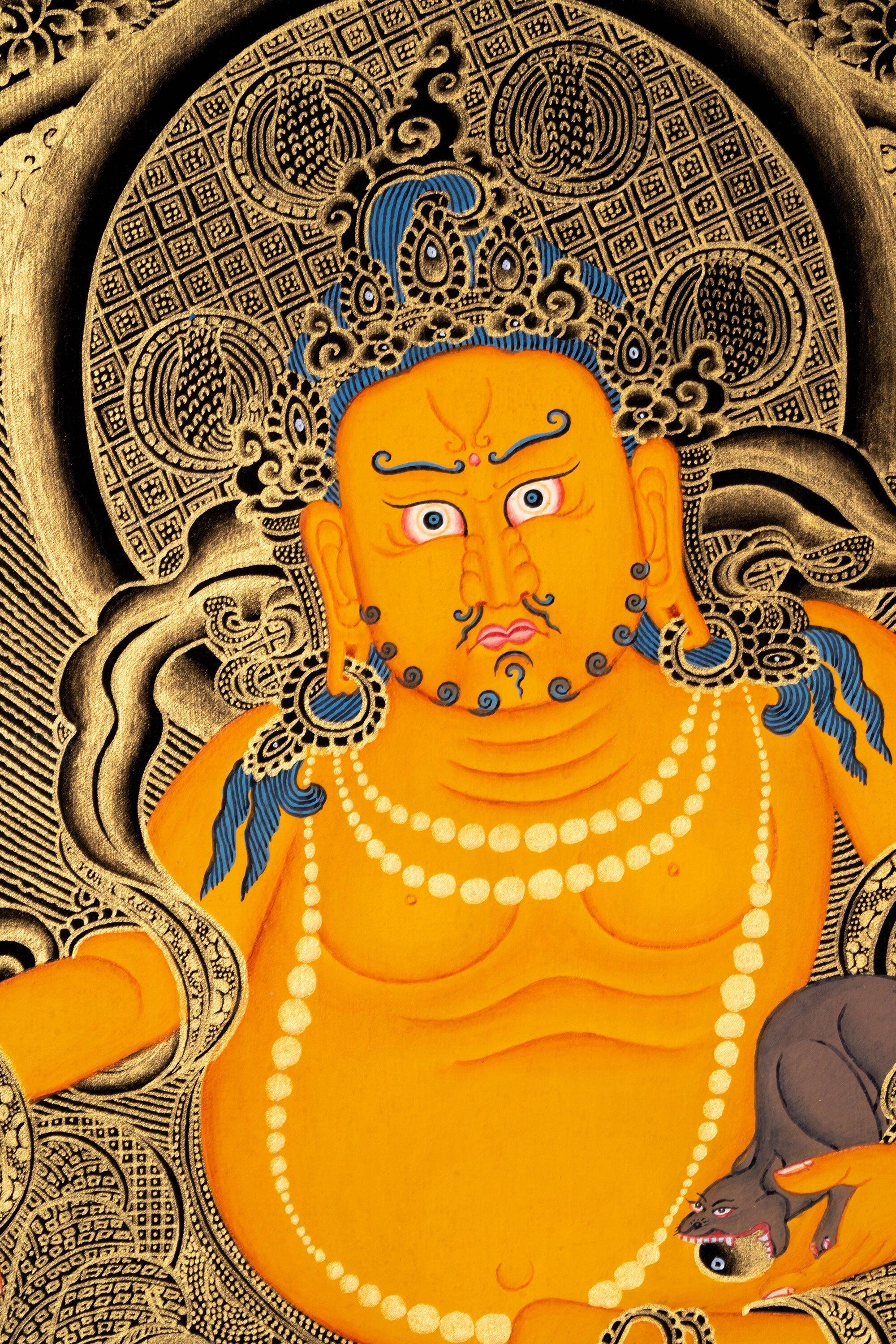 Finest Thangka Art of Kubera - Himalayas Shop