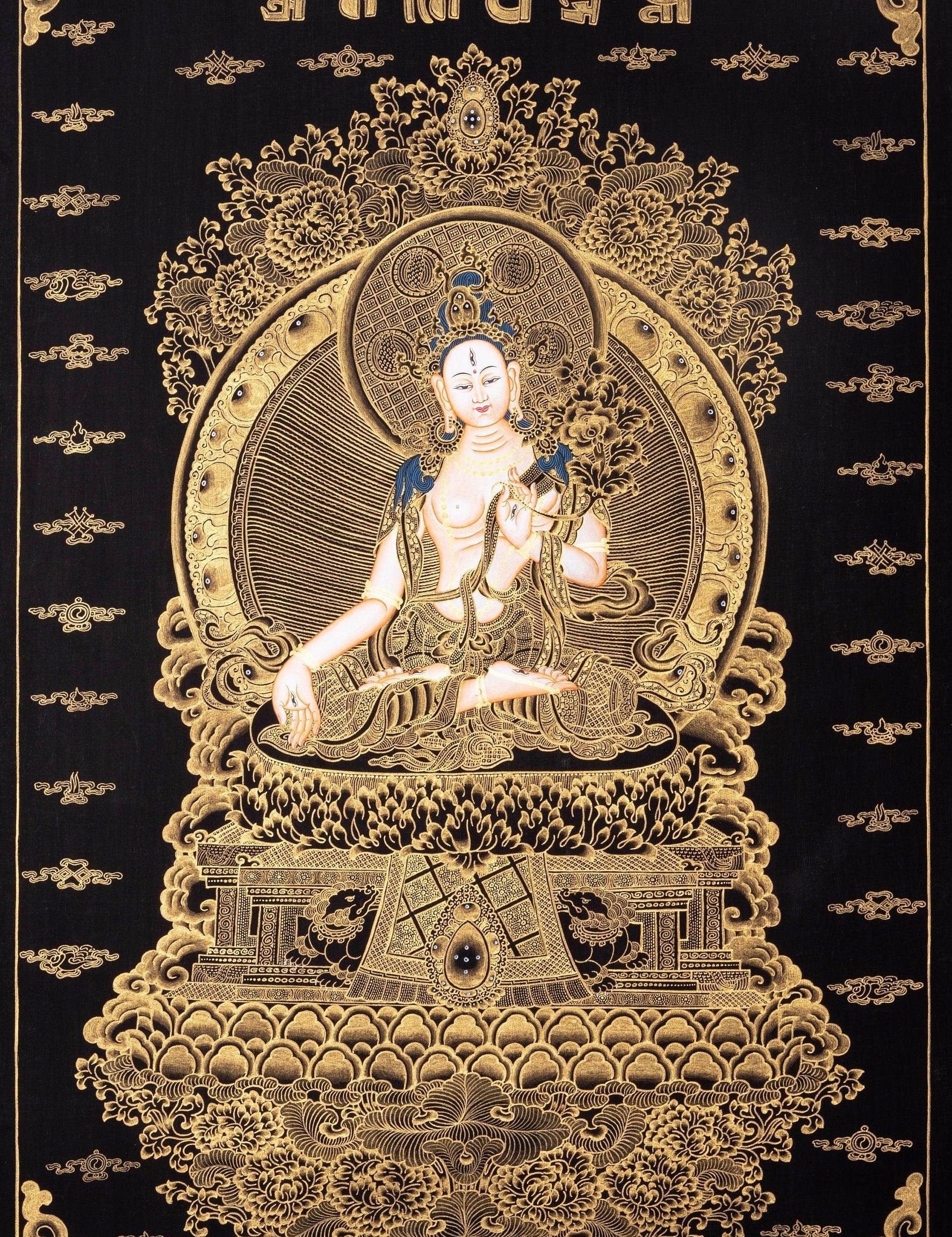 White Tara Thangka Art - Himalayas Shop