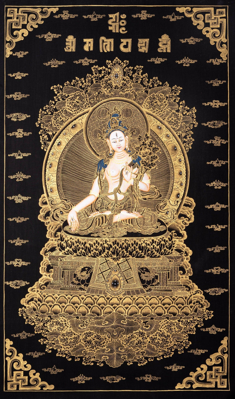 White Tara Thangka Art - Himalayas Shop