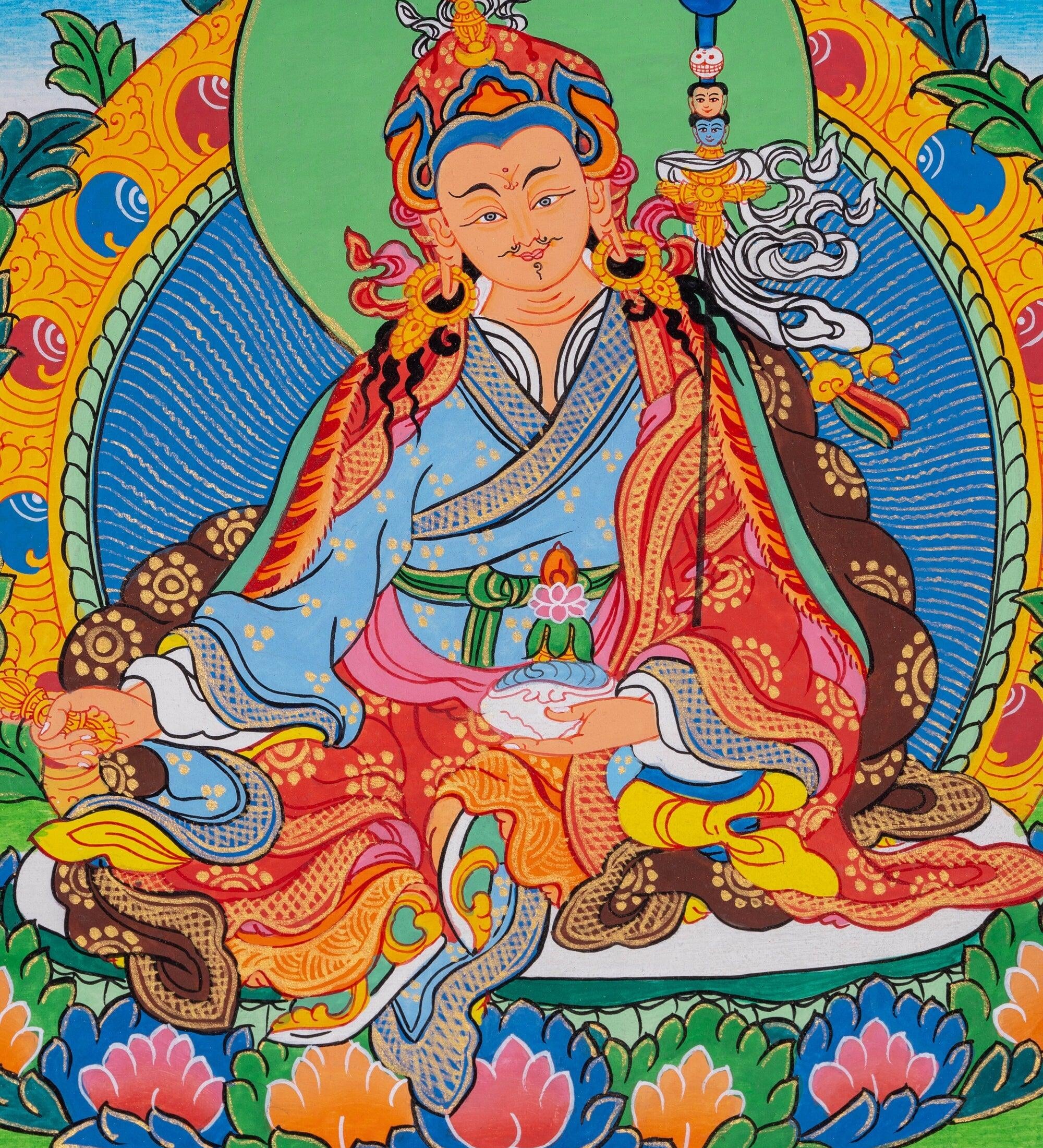 Guru Rinpoche Thangka Painting - Himalayas Shop